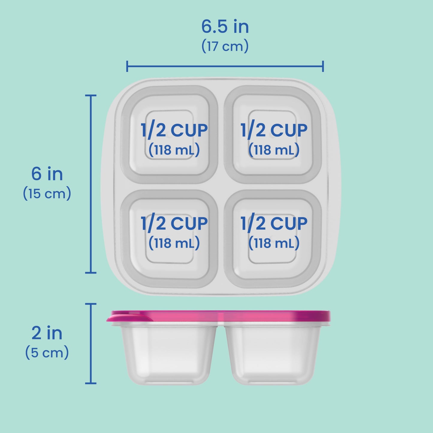 Bentgo Easyboxes 4-Compartment Snack Containers - 8-Piece Set with 4 Trays & 4 Custom-Fit Lids to Seal in Freshness - Reusable Food Storage & Meal Prep Bento BPA-Free Containers (Brights 4-Pack)