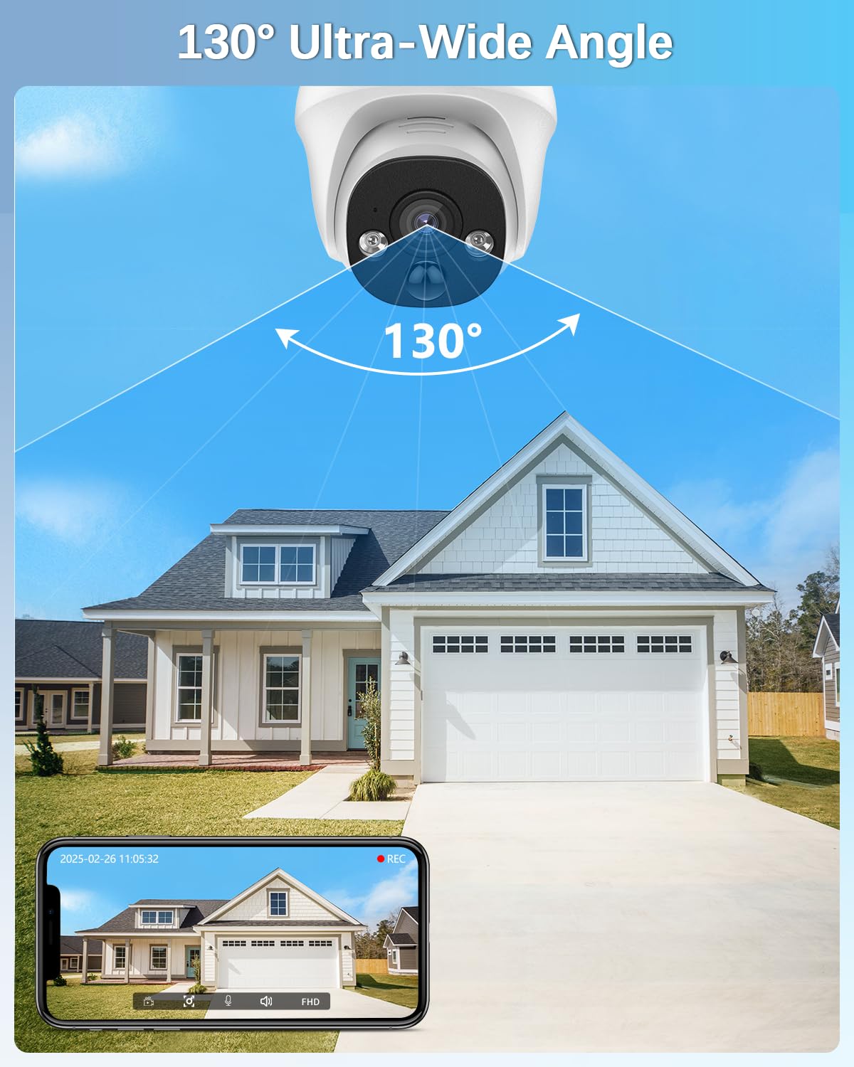 【130° Wide-Angle & 90 Days Storage】 Wired Dome Security Camera System, Home Video Surveillance Camera Systems, Outdoor/Indoor POE IP Cameras, Surveillance DVR Kits