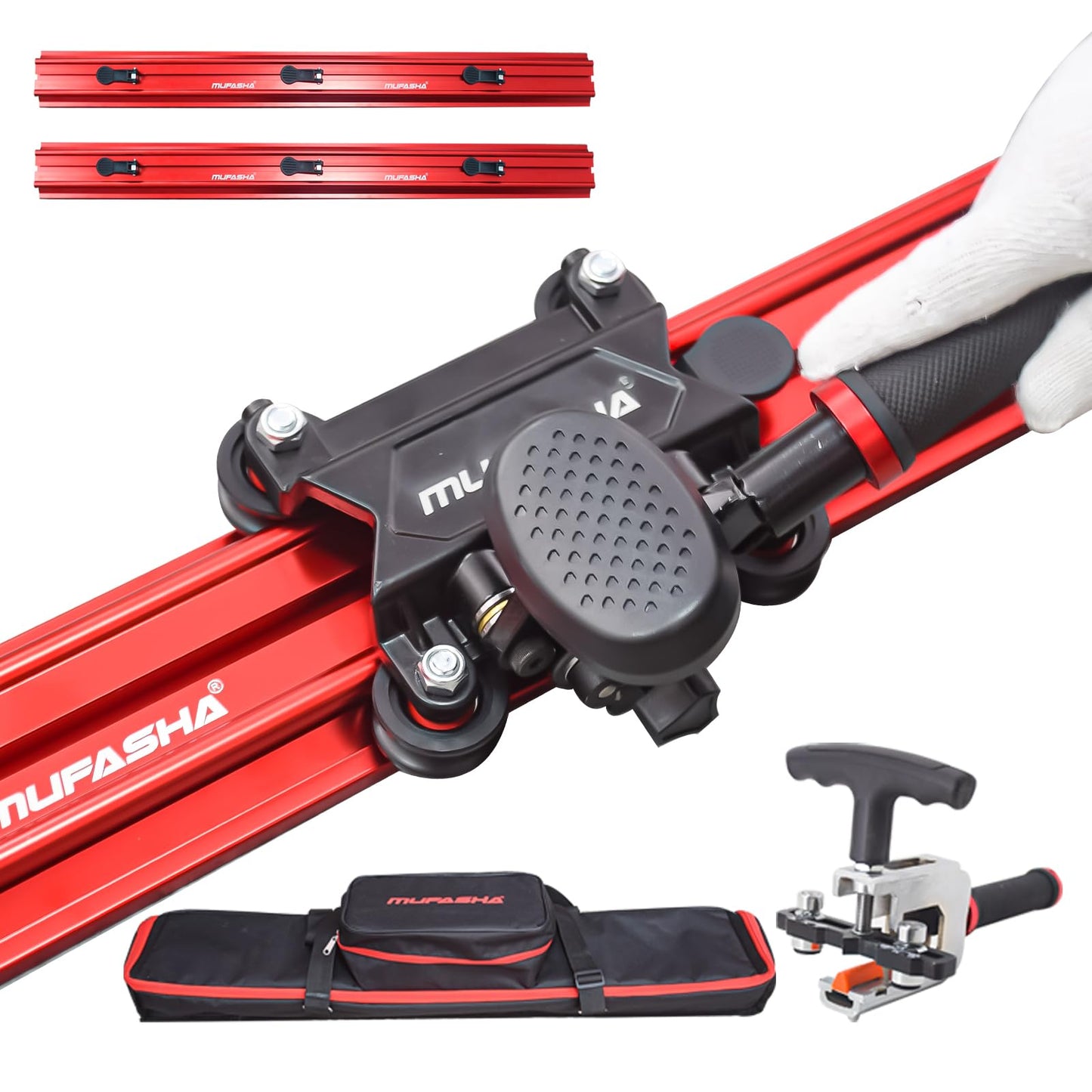 MUFASHA 78 Inch Manual Tile Cutter, Professional Porcelain Slab Cutting Machine for Large format Ceramic Porcelain Tiles, Dual-Rails, Pliers, Locators, Rail Retainers, Tile Cutter Hand Tools, ML2000