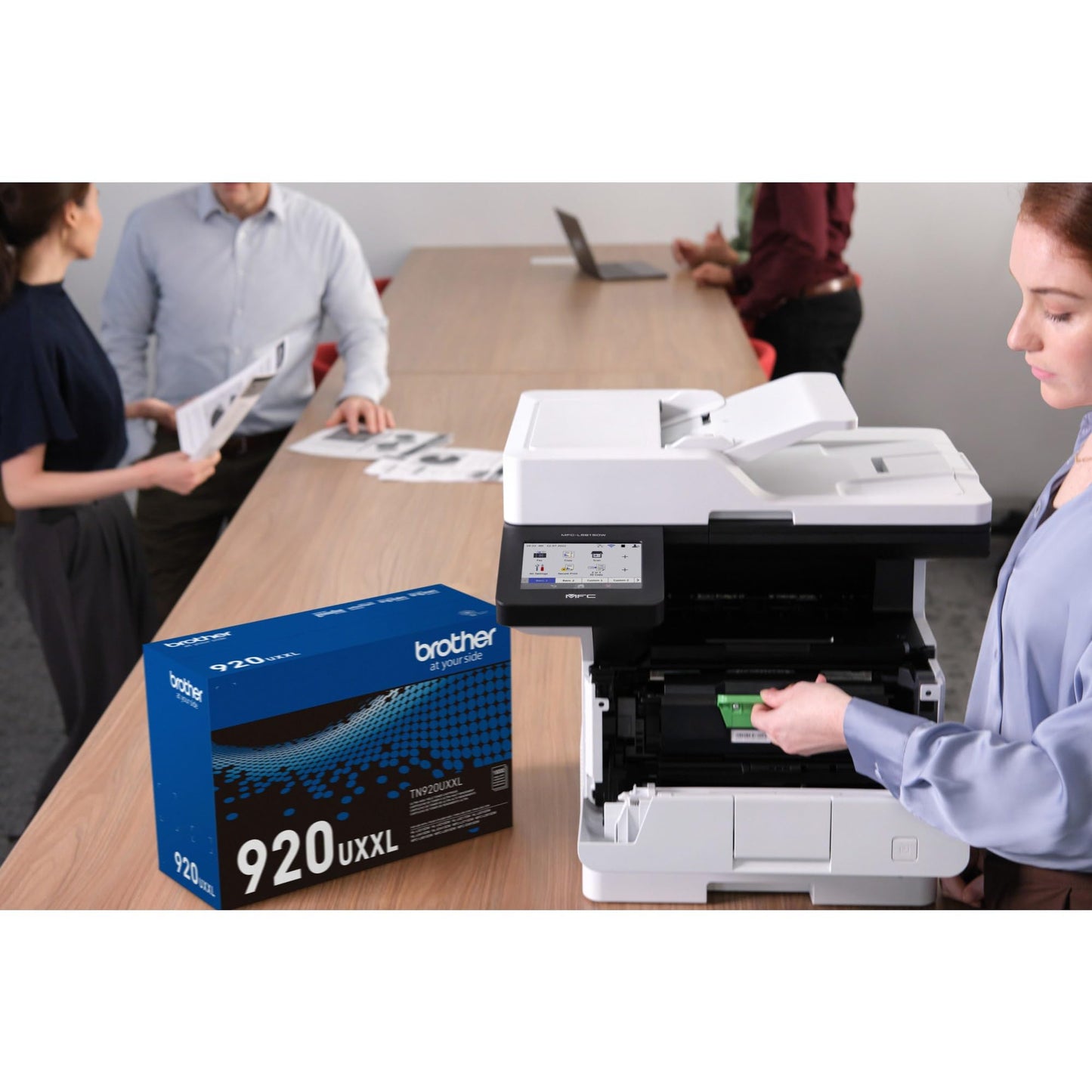 Brother Professional Laser Printer All-in-One with Scanner and Copier, High-Speed 50 ppm Monochrome Printing, Wireless Network Ready, Dual-Band WiFi, Auto 2-Sided Print (MFC-L5915DW)