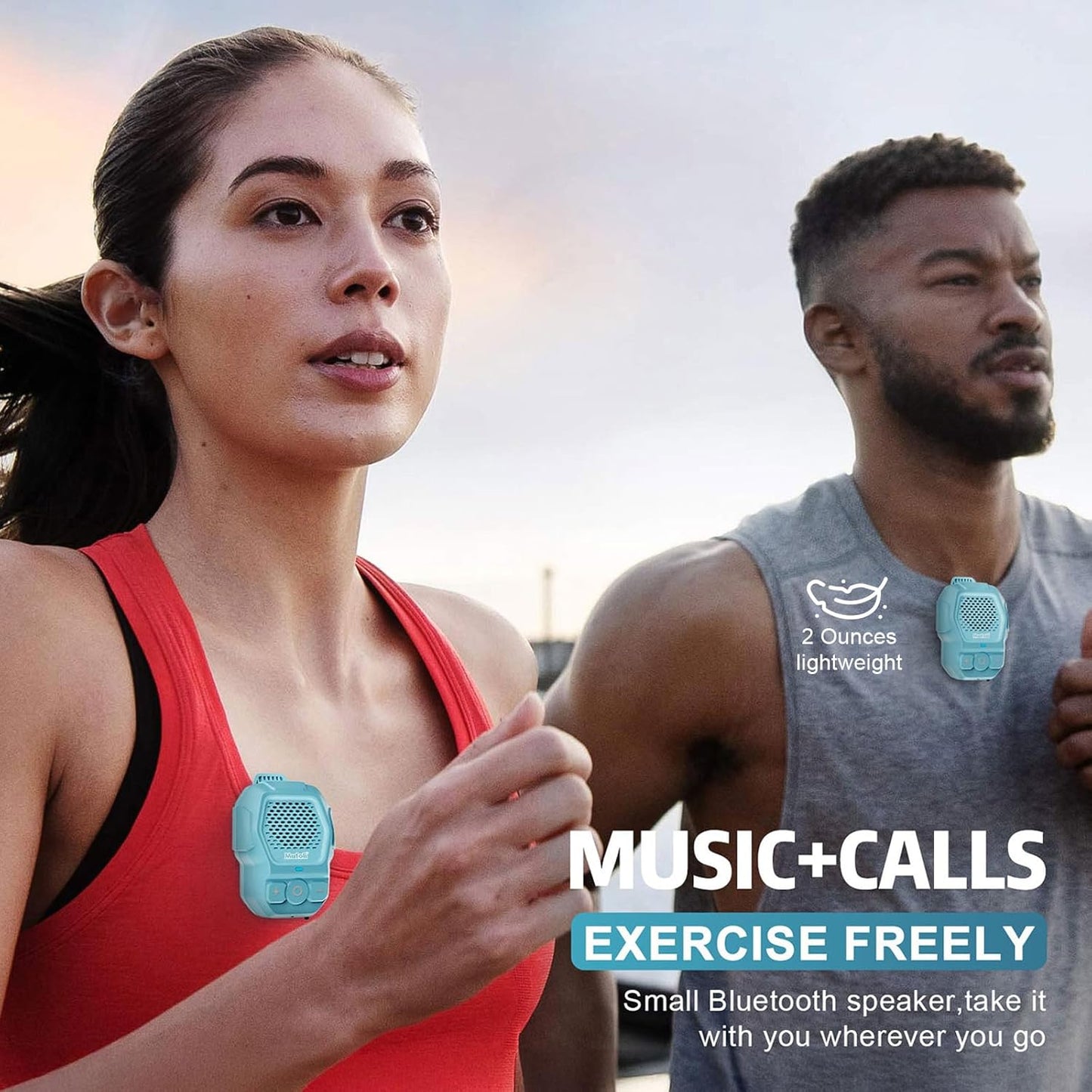 Mufoli 14 Wearable Bluetooth Speaker, Wireless Portable Speakers, Waterproof Jobsite Speaker Up to Hours Playtime, Clip