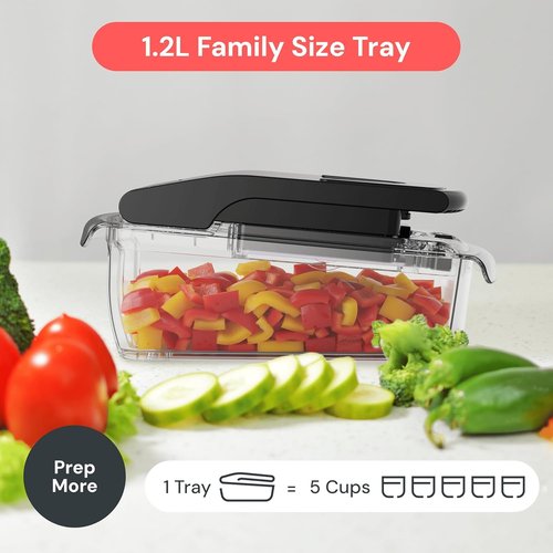 Fullstar Vegetable Chopper - 4-in-1 Pro Chopper & Spiralizer with Container | Clear Kitchen Essential