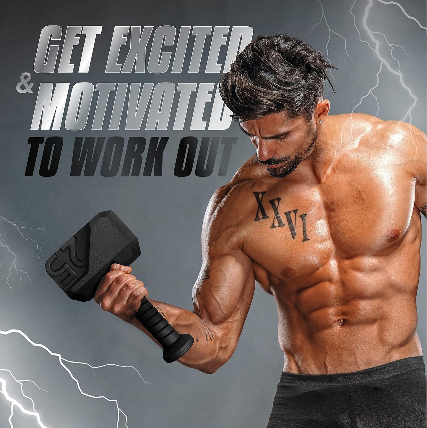Yes4All 25lbs Hammer Kettlebell Anti Slip Handle Workout for Macebell Weights Exercises, Special Shape Kettlebell Push up, Handle Grip Strength Training Equipment
