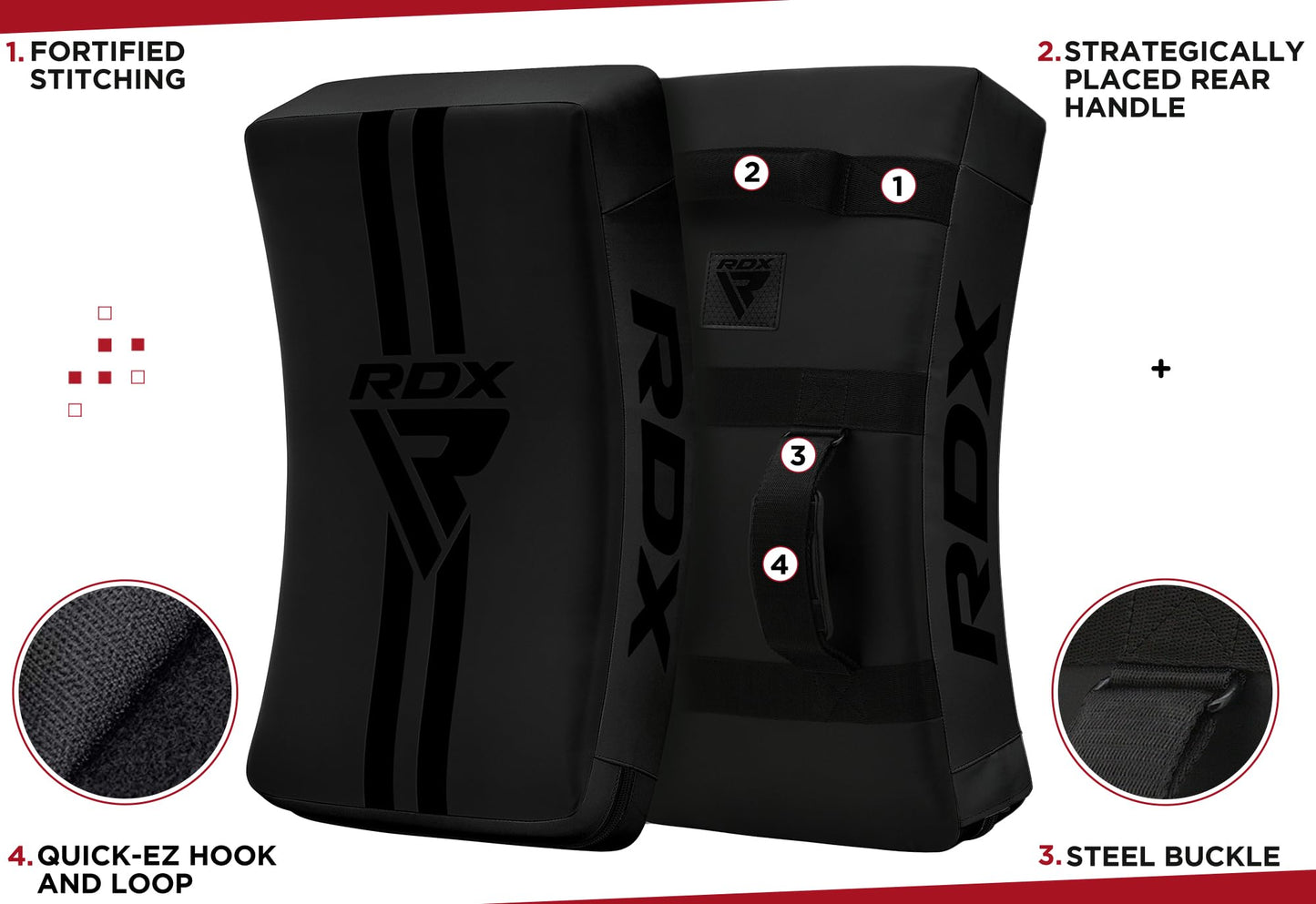 RDX Kick Shield Muay Thai Kickboxing, 60CM Large Heavy Curved Kicking Striking Body Pad, Punching Foot Target MMA Boxing Training, 3 Padded Handles, Martial Arts Karate TKD Taekwondo (ONE PAD ONLY)