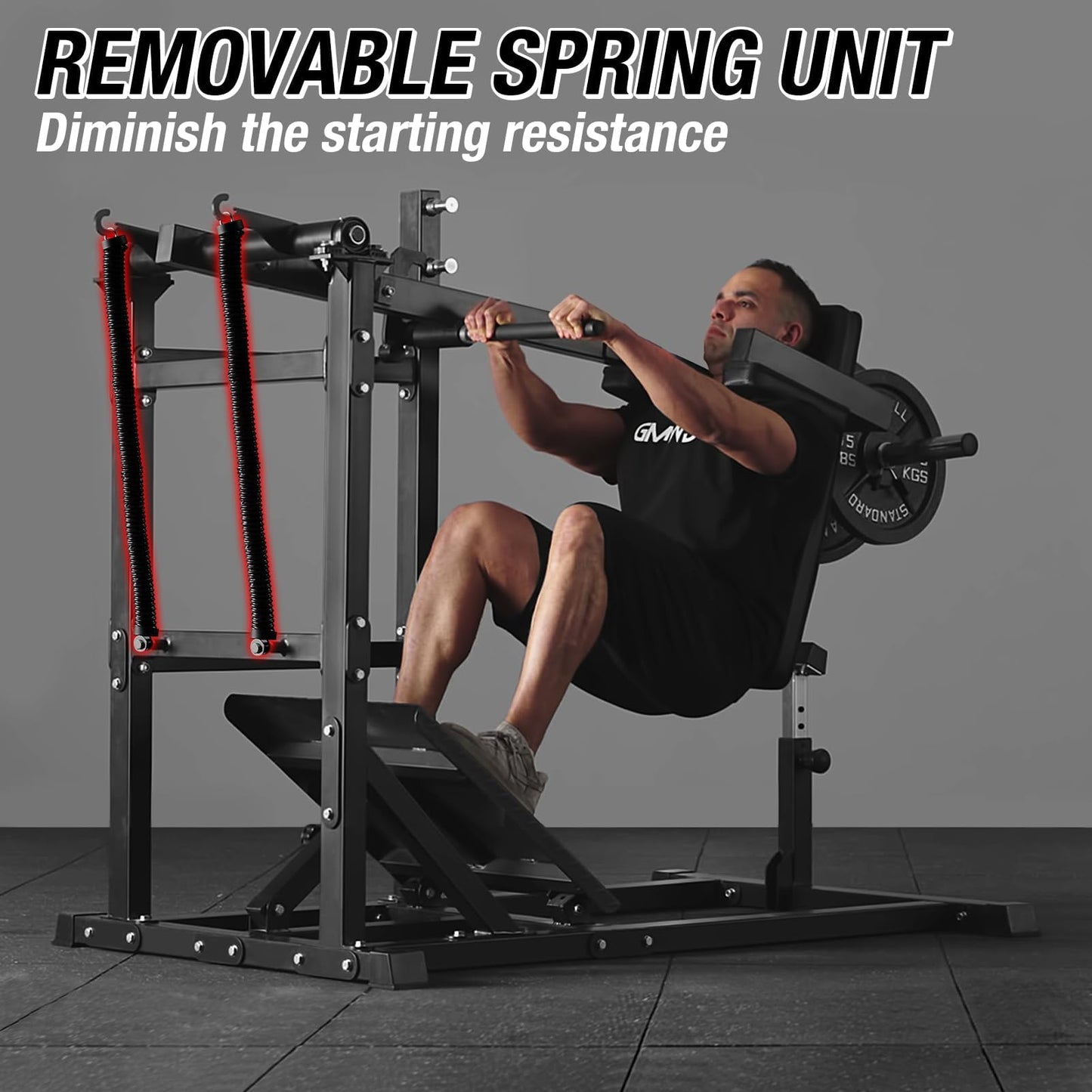 GMWD Pendulum Squat Machine, Plate Loaded Hack Squat Machine, Lower Body Strength Training, Leverage Squat Machine Home Gym
