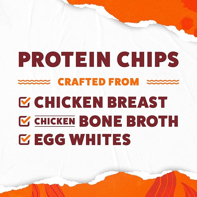 WILDE Buffalo Protein Chips, Thin and Crispy, High Protein, Keto Friendly, Made with Real Ingredients, 1.34oz Bags (Pack of 8)