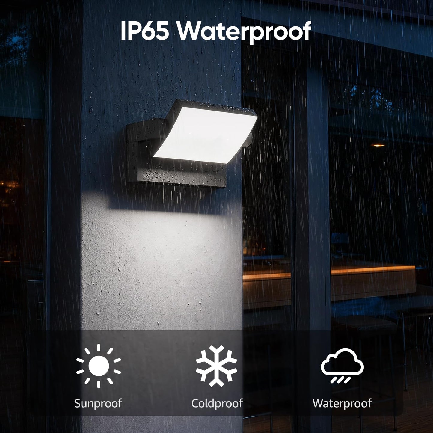 lundwa 40W LED Outdoor Wall Lights, 5500K Modern Exterior Light Fixtures, IP65 Waterproof Flood Lights, 360 ° Adjustable Head Black Porch Lighting for House