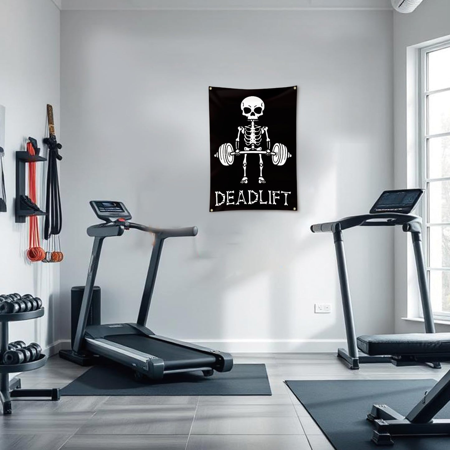 Deadlift Flag Motivational Home Gym Flag Banner Office Gym Wall Decor Fitness Lifting Flag with 4 Brass Grommets for Home Garage Gym decor 2x3 Feet