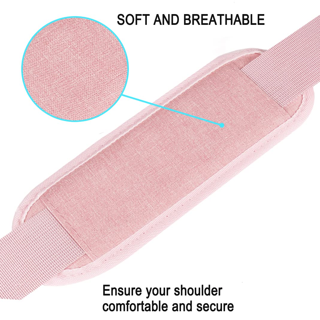 Shoulder Strap, Durable 55" Universal Replacement Laptop Shoulder Strap, Adjustable Comfortable Belt with Metal Hooks for Briefcase, Computer Messenger Bag, Laptop Case Luggage/Duffel/Camera, (Pink)