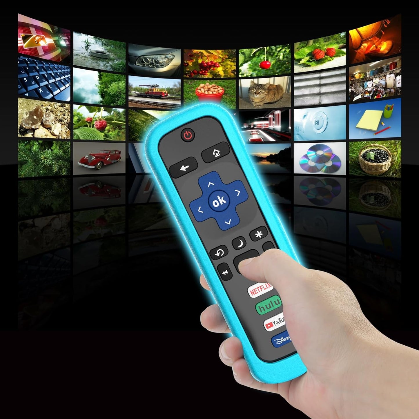 Siliveil Cover for Roku Stick Remote, Case Compatible with Hisense TV Controller, Silicone Sleeve for TCL Smart TV