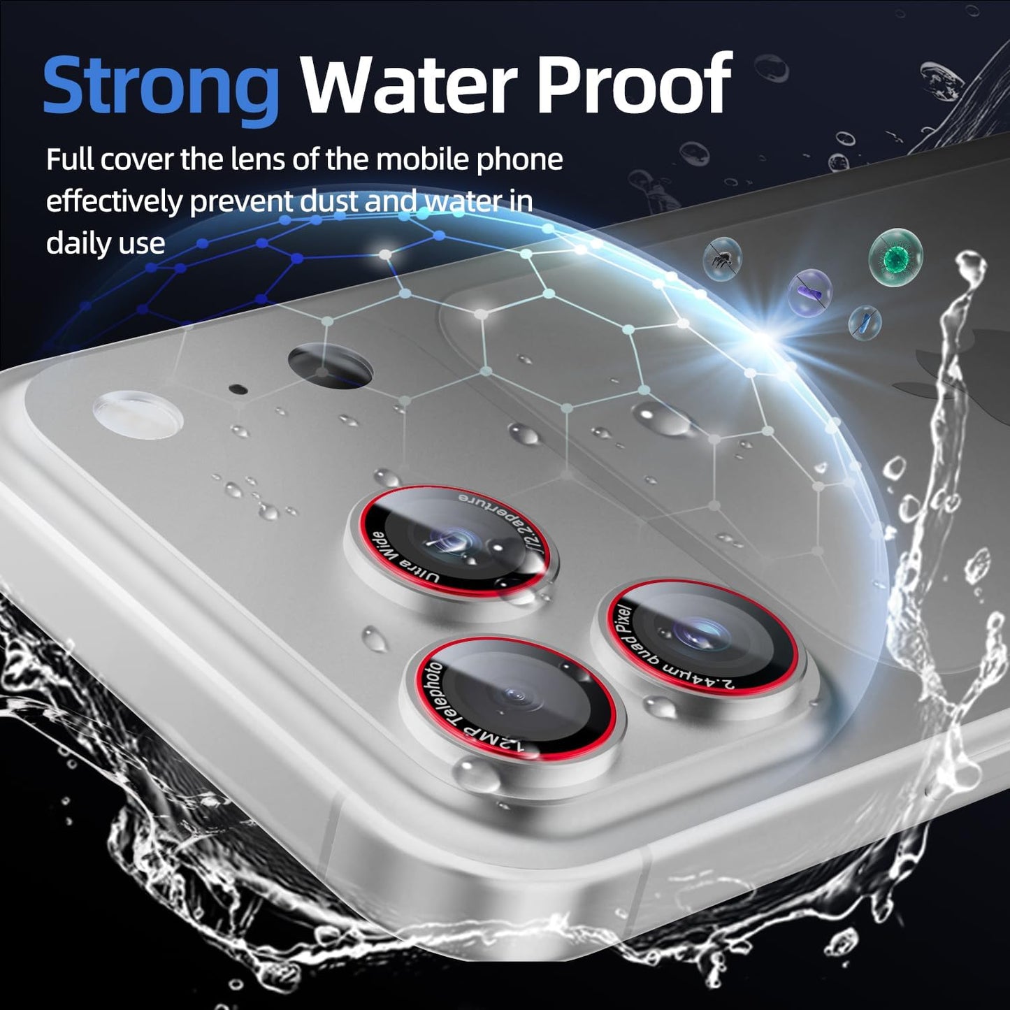 9H 17 17 2 Pack) HelloDeere High-alumina Tempered Glass Camera Lens Protector for iPhone Pro Max, Military-Grade