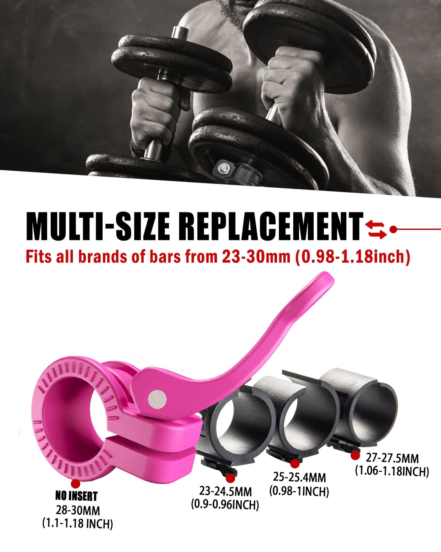 Mini Barbell Clips 1 inch I Multi-Size Adjustable Barbell Collar I 2 inch Barbell ClampsIQuick Release Weight Clips Pair of Locking for Dumbbell Bar