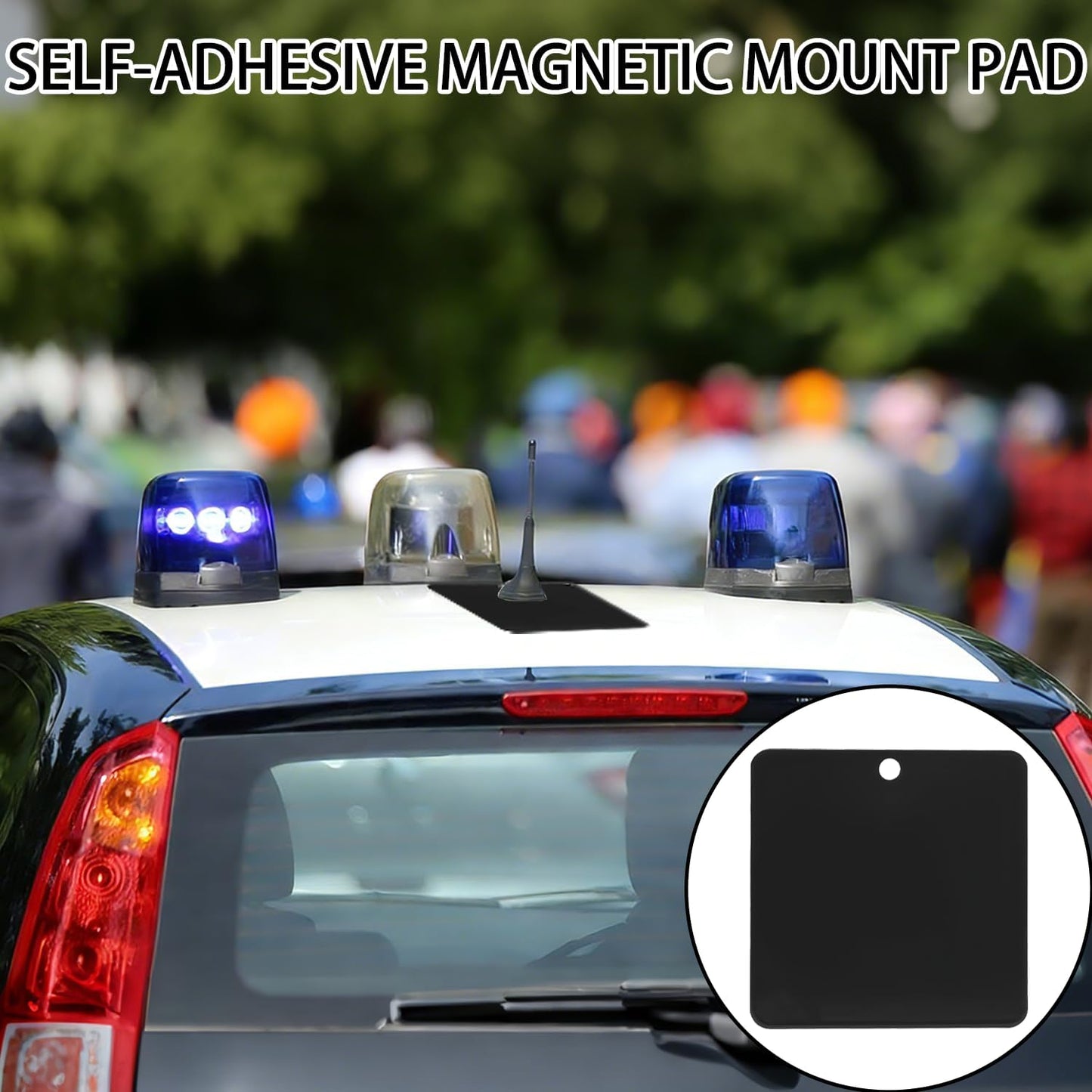 merrisport 4 Pack Self-Adhesive Magnetic Mount Pads for Aluminum Cabs Steel Sticker Pads for LED Light Bar, Pod Light