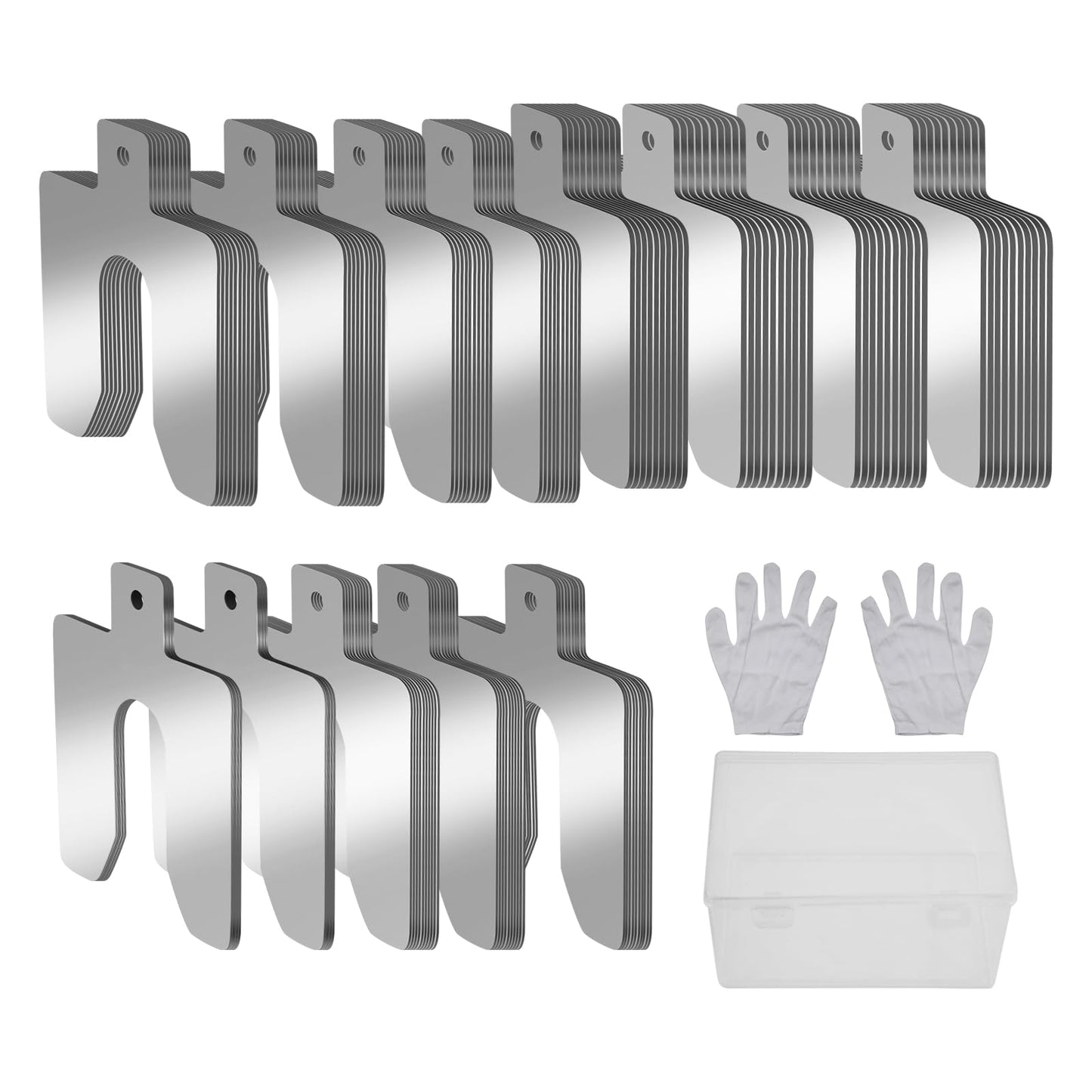 130 PCS Size B 3" x 3" Slotted Shims Kit, 304 Stainless Steel Slotted Shim Kit with Storage Box, Precision Laser-Cut Alignment Metal Shims for Leveling Machinist Tools