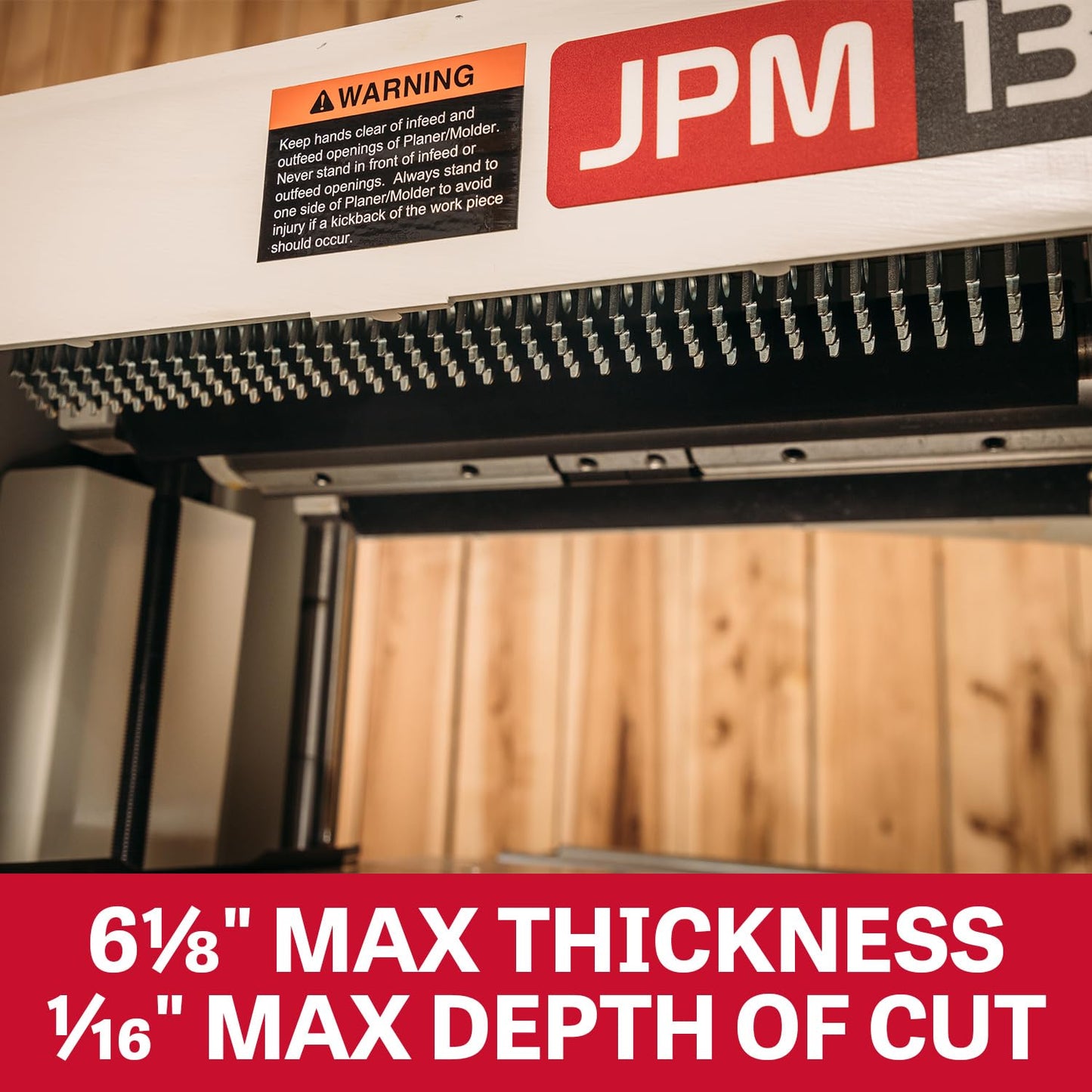 JET 13-Inch Planer/Molder, 3 HSS Knives, 1-1/2 HP, 1Ph 115/230V (JPM-13CS)