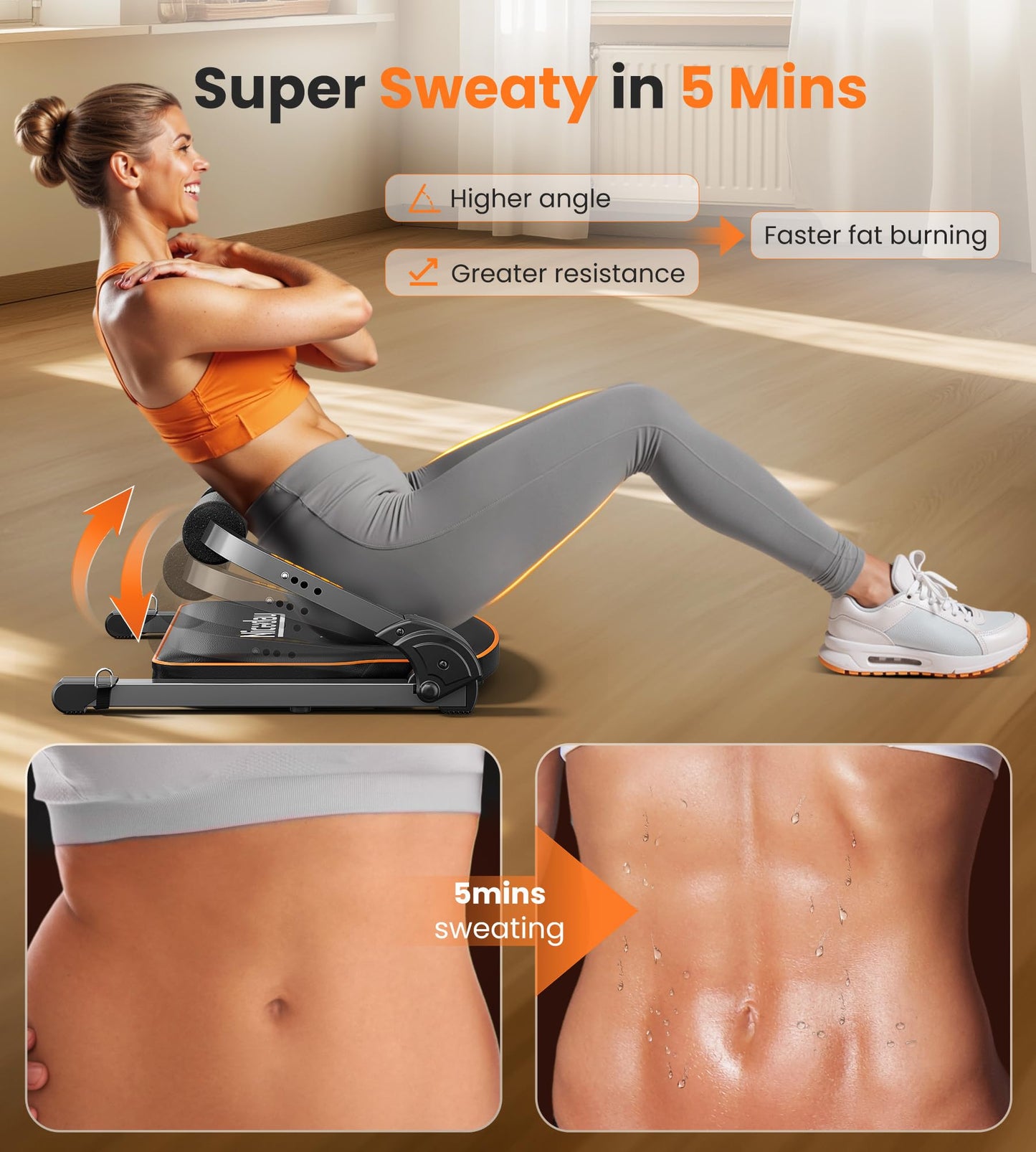 Niceday Ab Workout Equipment, Ab Machines for Stomach Workout, Ab Trainer Machine for Home, Ab Crunch Machine for Home Exercise, Sit Up Machine with 330 LBS Weight Capacity