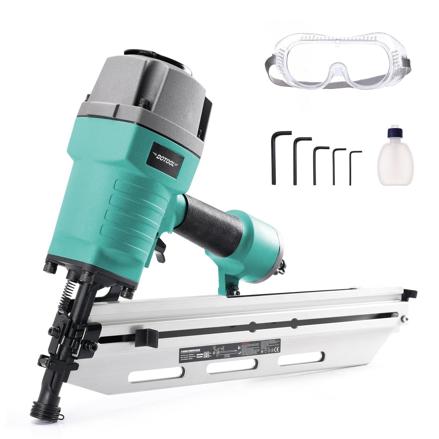 DOTOOL Framing Nail Gun 21 Degree 2-Inch to 3-1/2-Inch with Tool-Less Depth Adjustment Pneumatic Framing Nailer Air Nail Gun for Wall Sheathing, Siding Mount