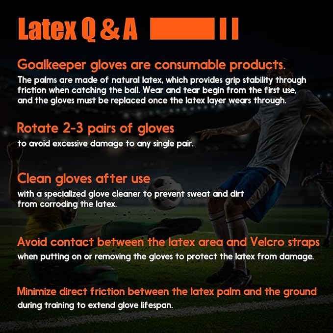 Youth&Adult Goalie Goalkeeper Gloves with Finger Protection Breathable Soccer Gloves with Strong Grips，6 Colors，Sizes 7-10
