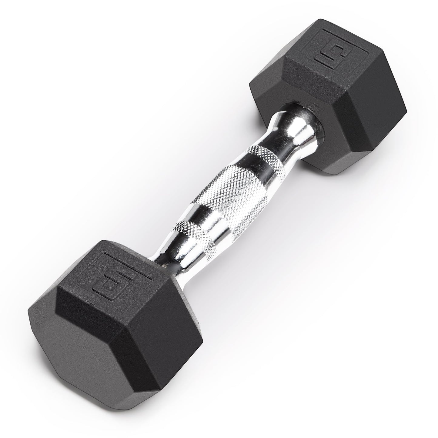 Marcy Classic Rubber Hex Dumbbell with Knurled Grip for Strength Training and Bodybuilding 5-lbs Single Dumbbell IBRH-005