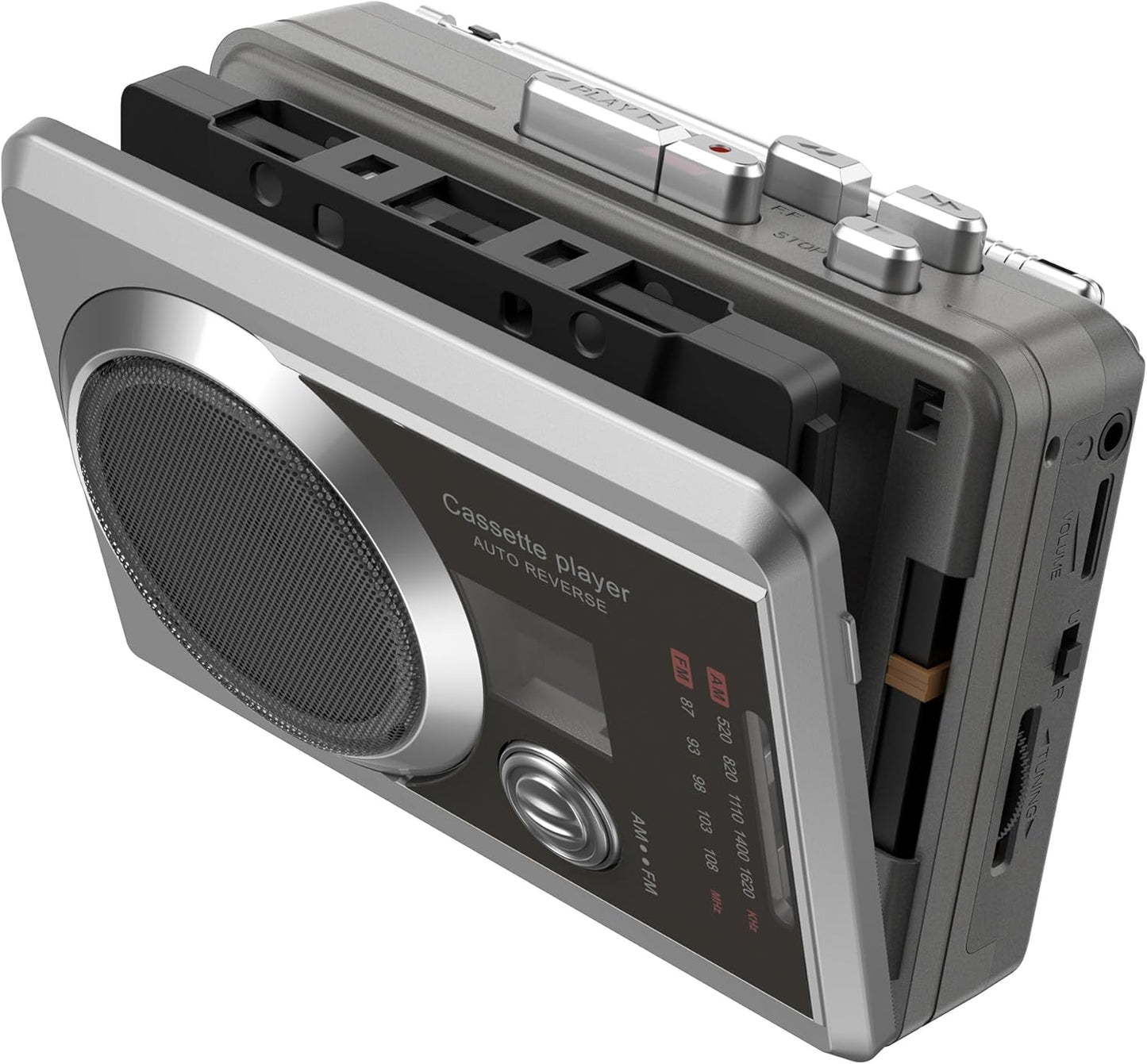 Mersoco Cassette Cassette 3.5MM Portable Recorder Player & AM/FM Radio, Compact Tape Player with Headphone Jack