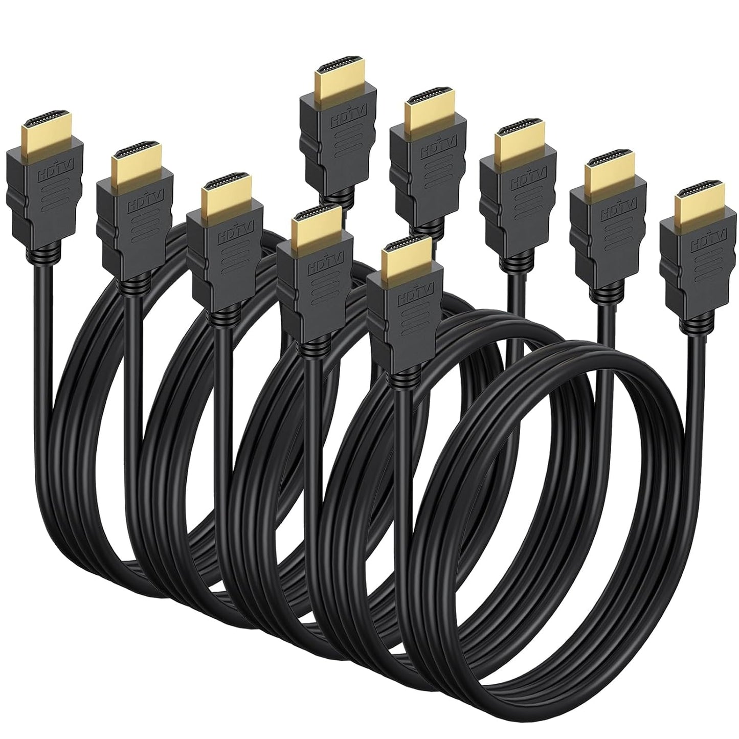 CEFOJQAO 6.6FT 5-Pack, 4K 120Hz ARC&CL3 2.2, 3D PS5, PS4, HDMI Cable Shielded HDMI Cord, Gold-Plated HDMI to HDMI Cable