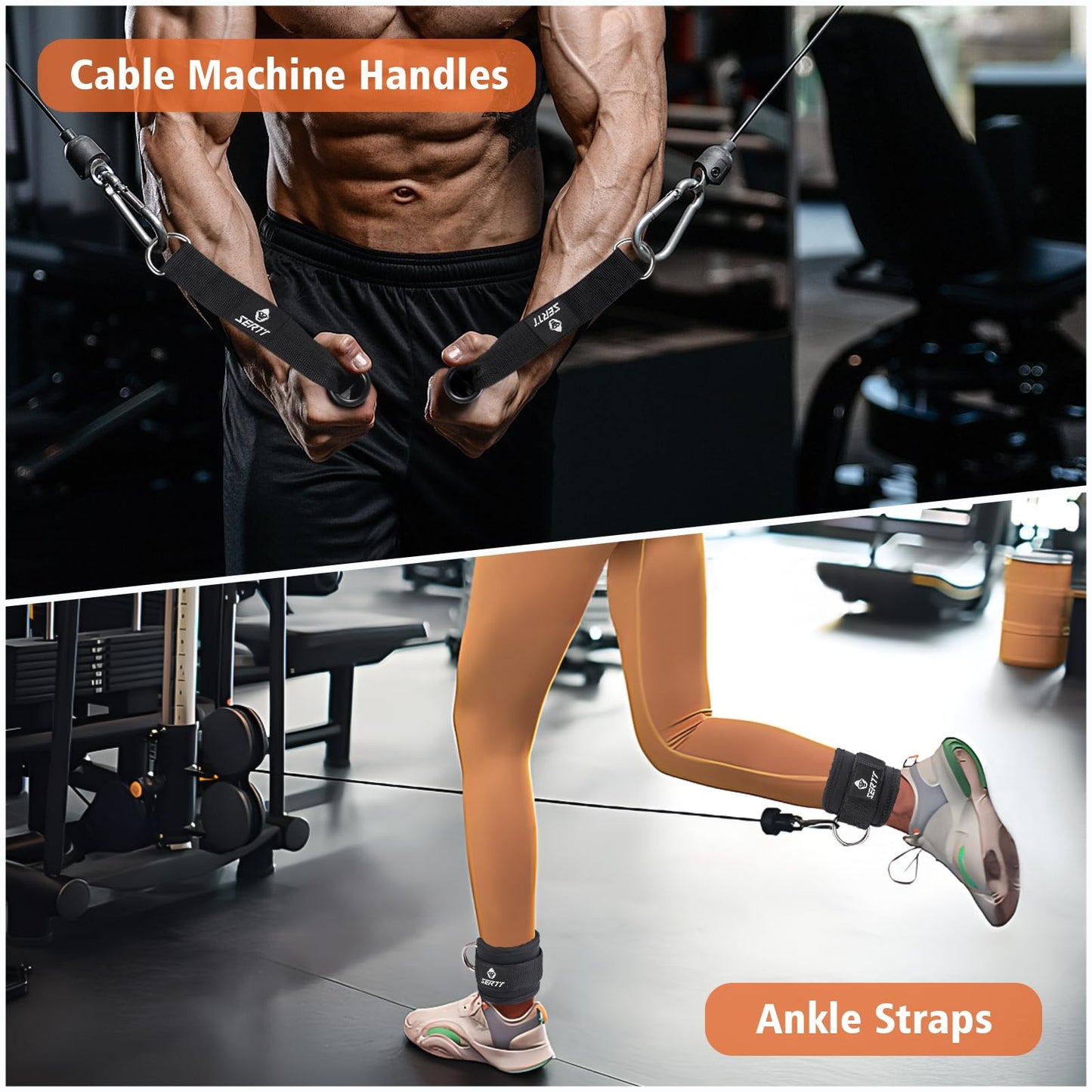 Cable Machine Attachment for Home Gym, SERTT LAT Pulldown Attachments, Weight Machine Accessories for LAT Pull Down & Weight Training, Cable Workout Accessories