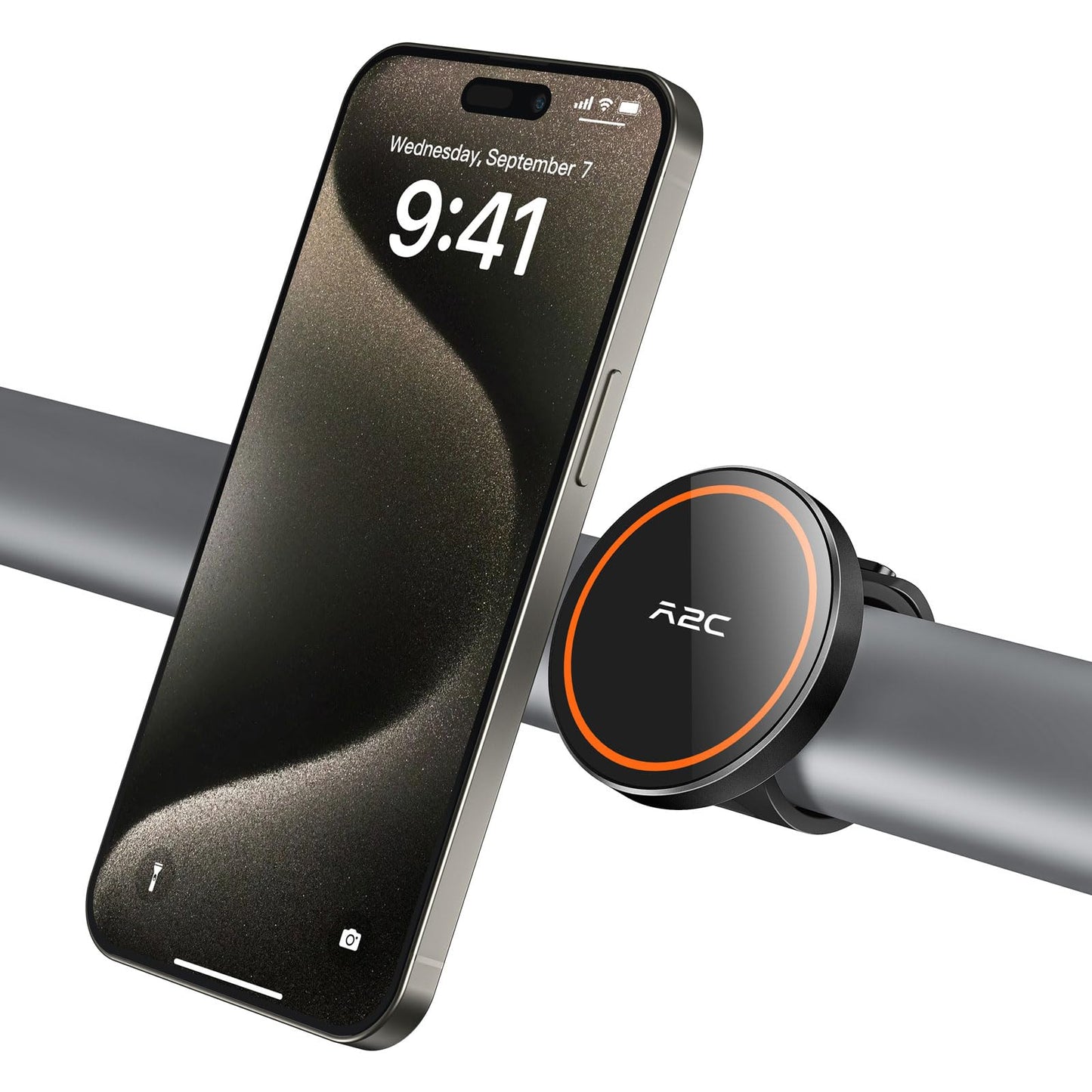 A2C Stroller Phone Holder Compatible with MagSafe - Peloton Phone Mount with 17 N54 Strong Magnets Adjustable Silicone Strap for Fitness Gym Equipment, Peloton Exercise Bike, Shopping Cart, Golf Cart