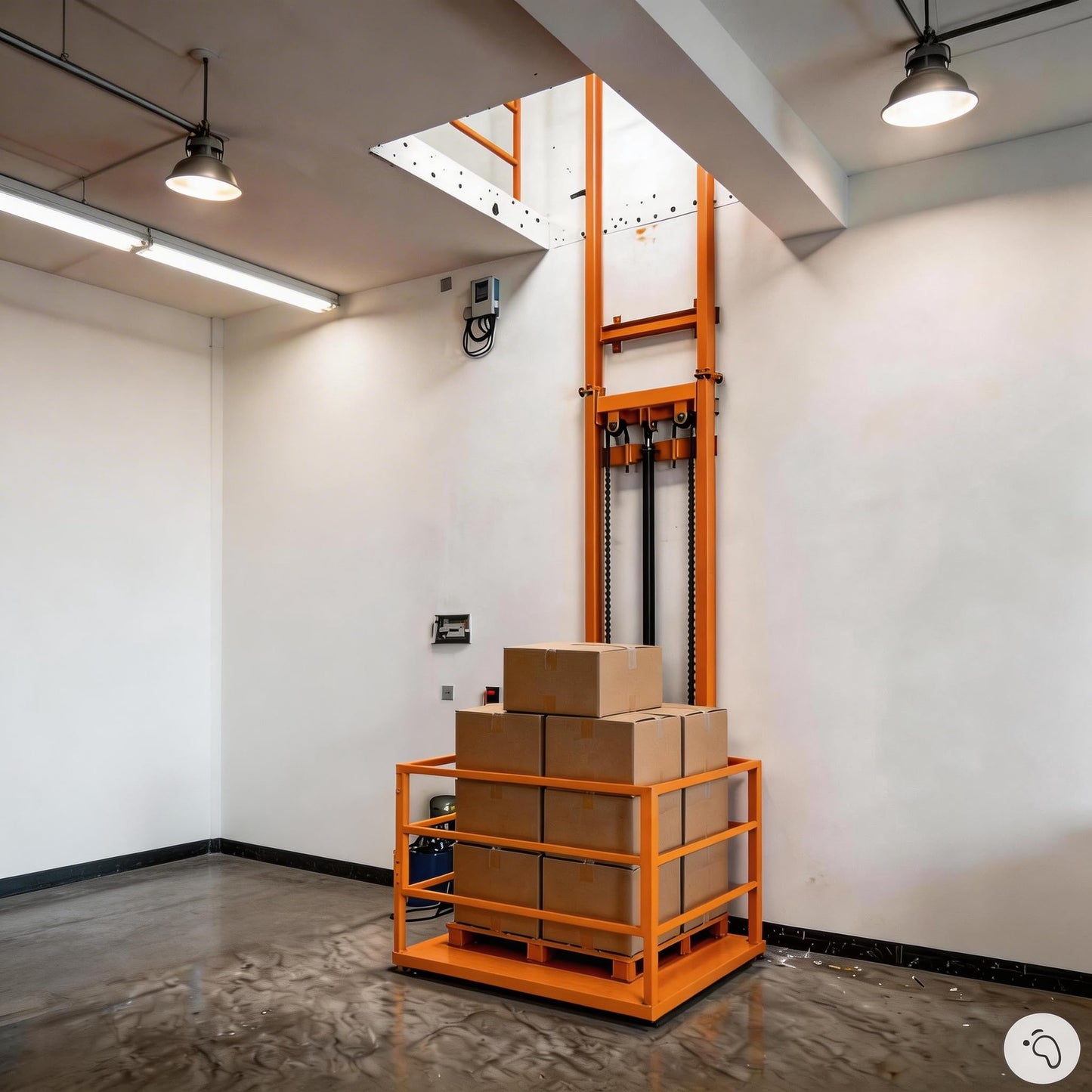 Home Elevator Lift System Dumbwaiter Elevator Home Factory Warehouse Wall Mounted Freight Elevator, 9.8 Ft Electric Hydraulic Lift Platform Table 2200lbs