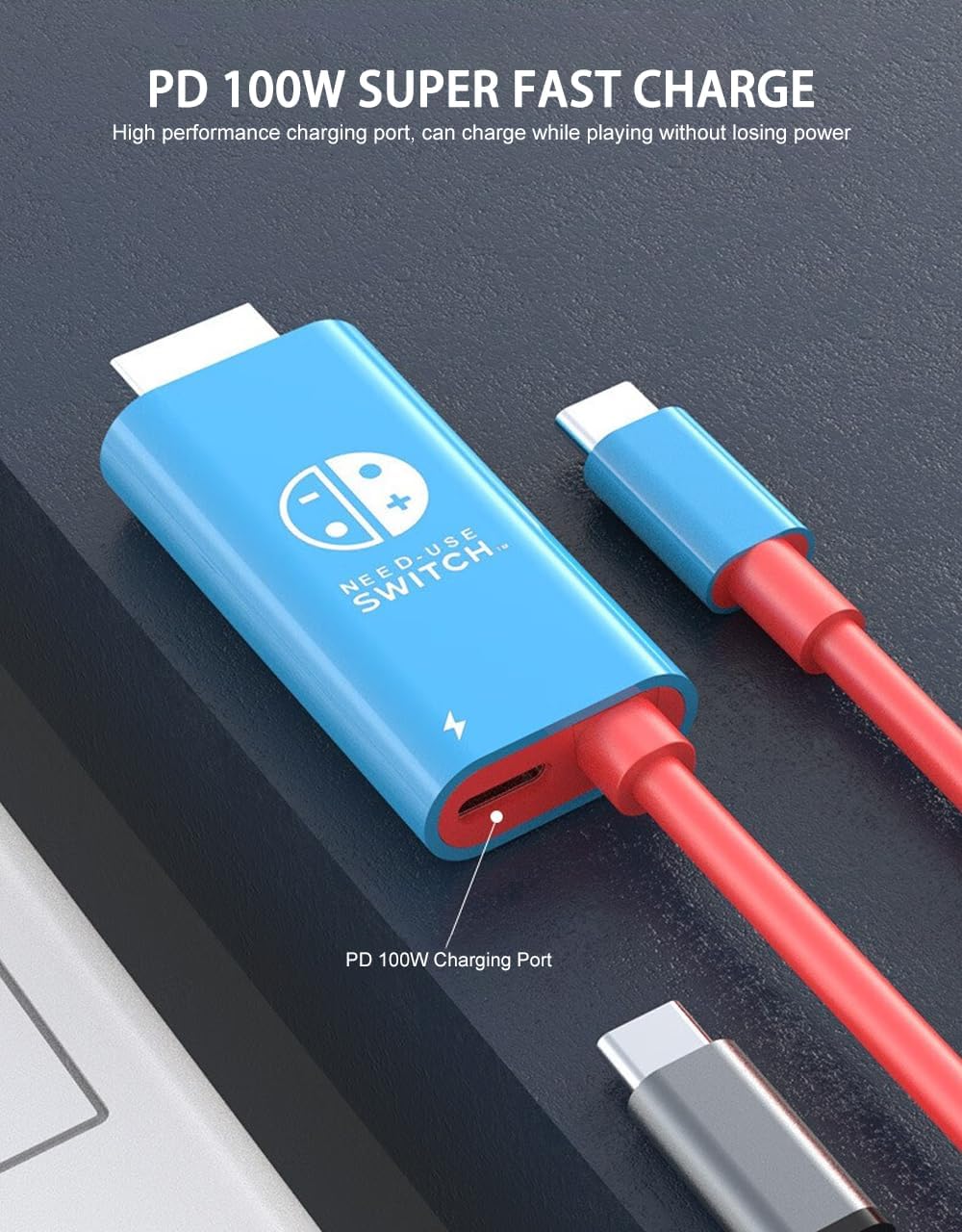 BKELHS 2 1 4K 60Hz 100W 17 6.6TF USB C to HDMI Cable in Steam Deck Adapter HDMI Charging Port, Monitor TV Connector
