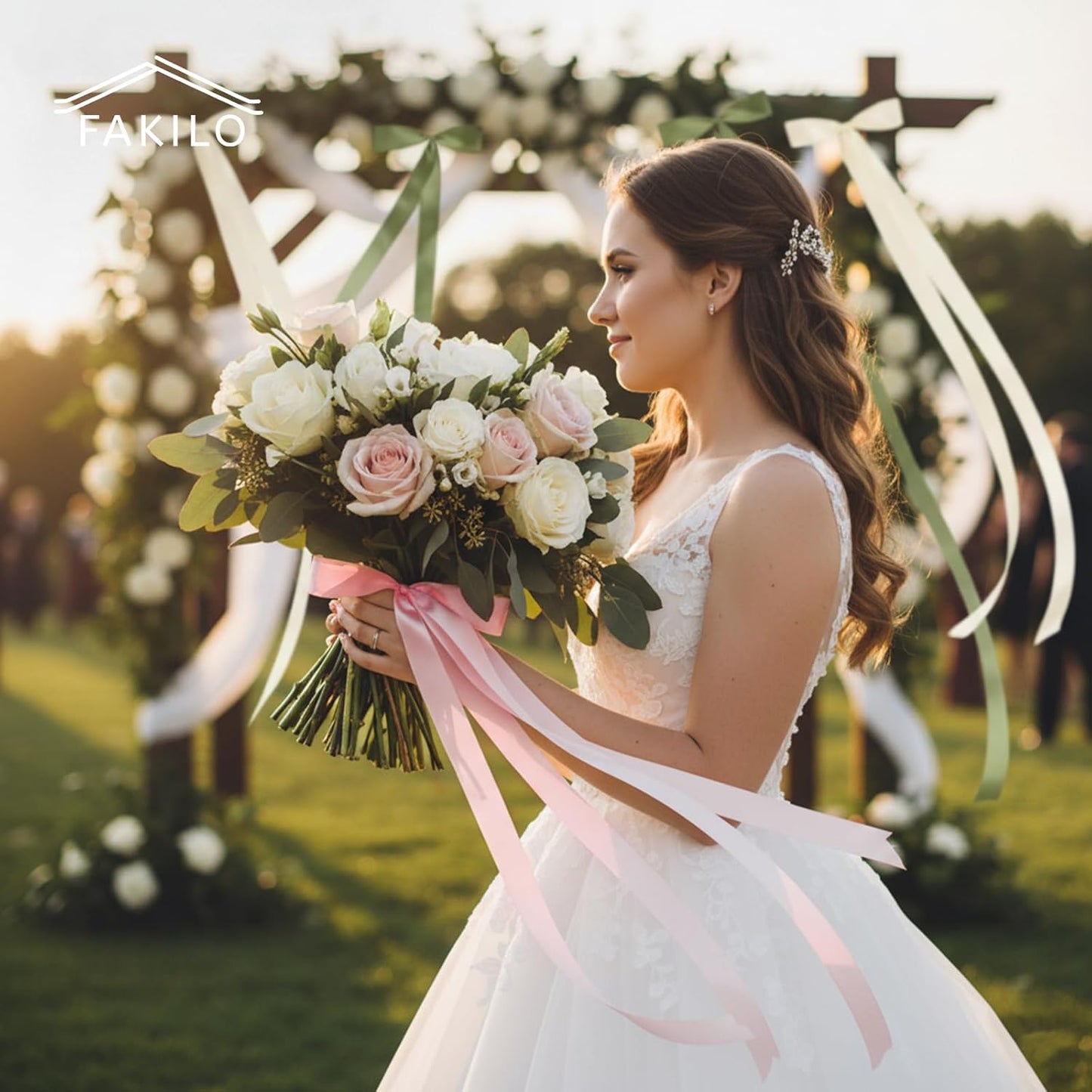 Regine Switzerland Wedding Chair Decorations - 24 Pcs Ivory White Satin Bows for Elegant Events