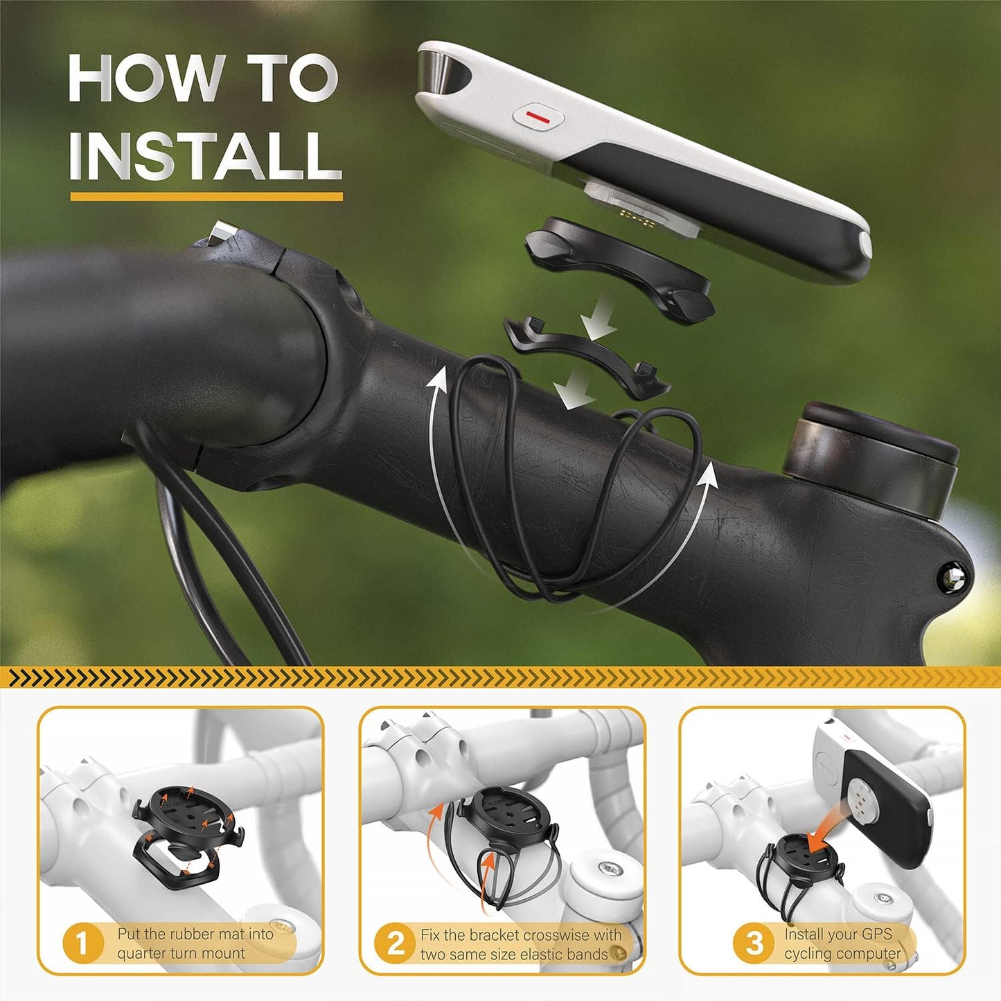 TUSITA Quarter-Turn Bike Mount Compatible with Garmin | XOSS G/G+ | iGPSPORT Bike GPS Computer