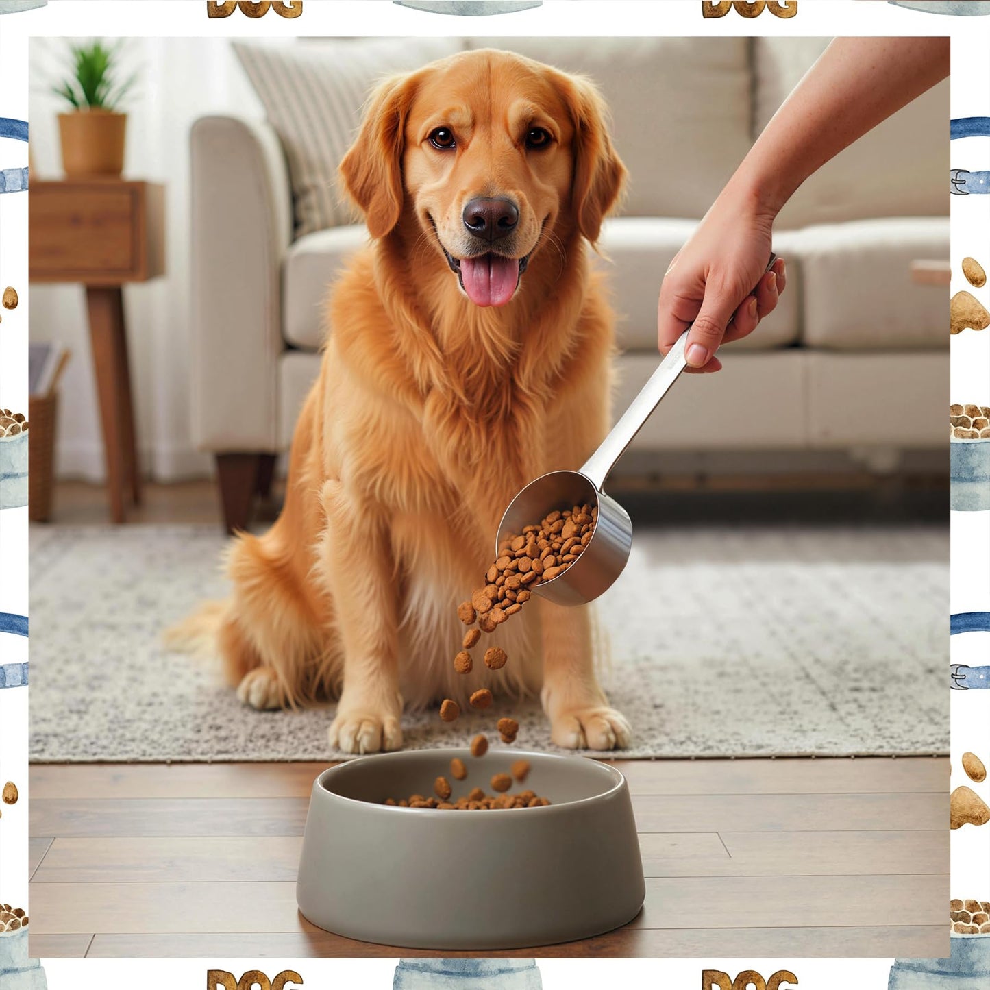 Ashmacdo 1/2 Cup Dog Food Scoop,Scoop for Dog Foods with 7.8'' Long Handle,Stainless Steel Dog Food Measuring Cups for Pet Foods,Easy to Clean (1/2 CUP)