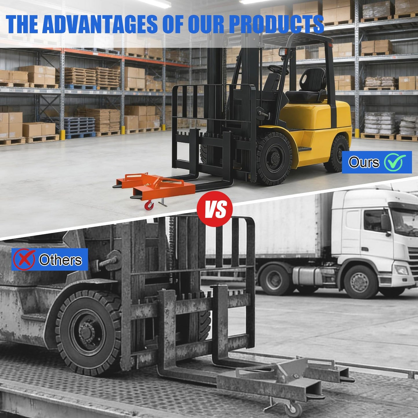 FAYUWUOX 3T/6600LBS Forklift Mobile Crane, Truss Jib Boom Hoist with 2 Hooks, Heavy Duty Forklift Extension Attachment