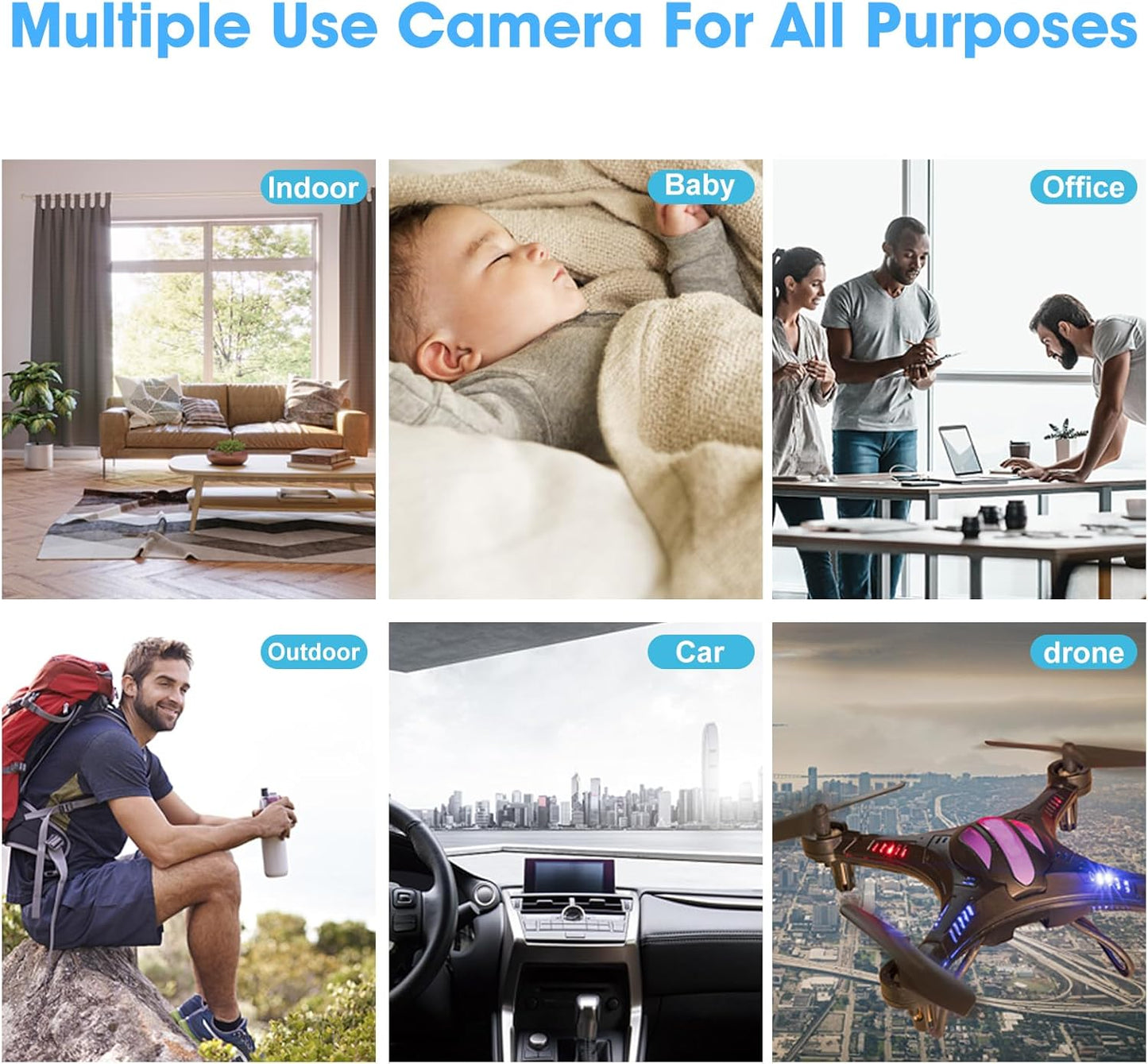 ehomful 1080P Wireless Mini Camera HD Portable Small Nanny Cam with Night Vision,Body Cam Surveillance Cameras for Home