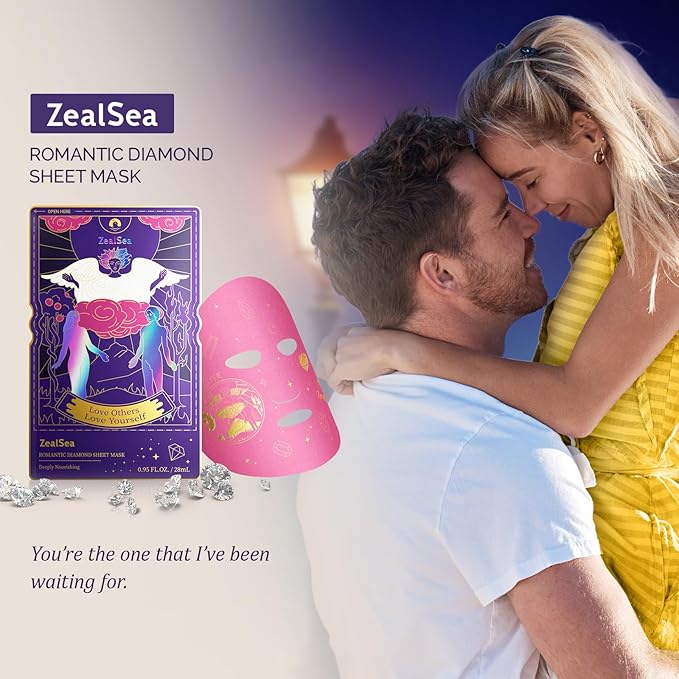 Zealsea Face Masks Skincare, Collagen Face Mask for Anti Aging, Hydrating Face Masks, Astaxanthin Q10 Face Mask for Antioxidant, Magic All-in-one Sheet Mask, Self Care Gift for at Home Spa Party 6pack