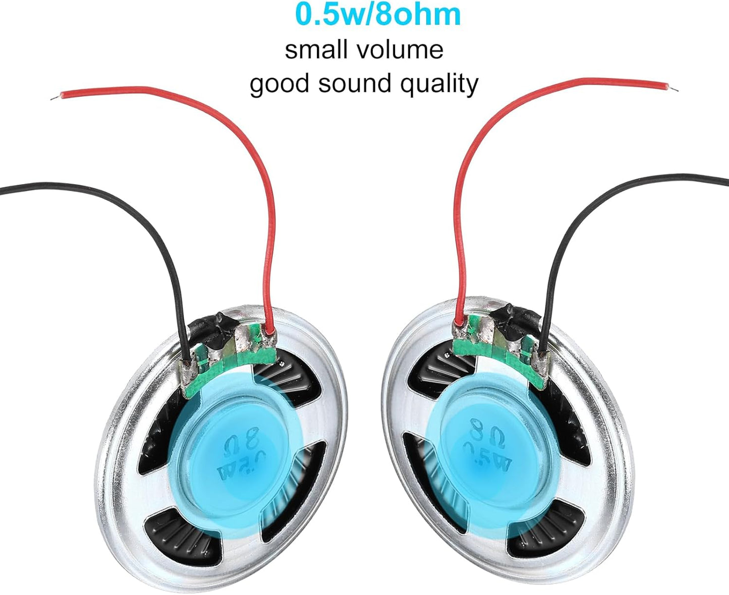 uxcell 4 0.5W 8 Pcs Ohm Small Speakers Metal Shell Round Internal Micro Magnet Speaker for Mini Speakers DVD EVD