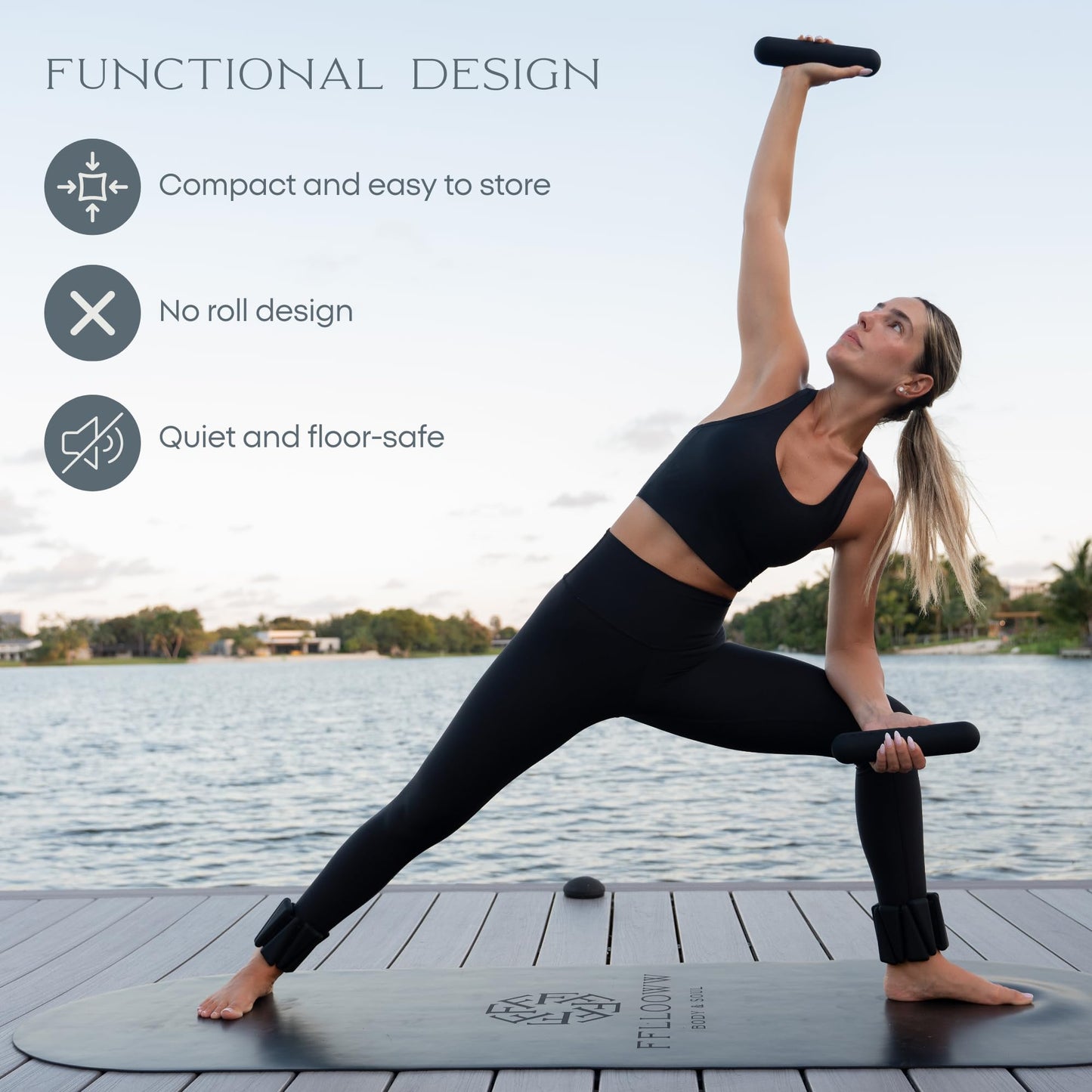 FFLLOOWW 4.4 lb Dumbbells for Training, Exercise & Home Workouts – Yoga, Pilates, Sculpting, Toning & Strength (Set of 2)