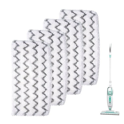 klaqian 4 Pack Steam Mop Pads for Shark S1000 S1000A S1000C S1000WM S1001C Replacement Steamer Mop Pads ，Washable Microfiber Mop Pads for All Hard Floors