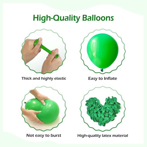 FOTIOMRG Green Balloon Garland Arch Kit - 110-Piece Set with 18", 12", 10", & 5" Latex Balloons for Parties