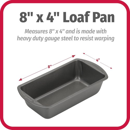 GoodCook Nonstick Loaf Pan - Heavy-Duty Steel Bakeware with Easy-Clean Coating | 8 x 4-Inch, Gray