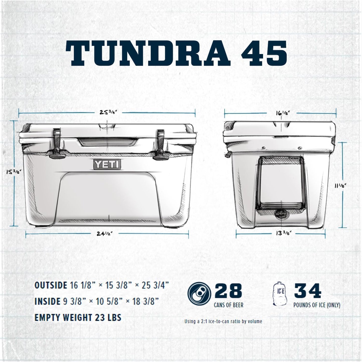 YETI Tundra 45 Cooler, Charcoal/Rescue Red