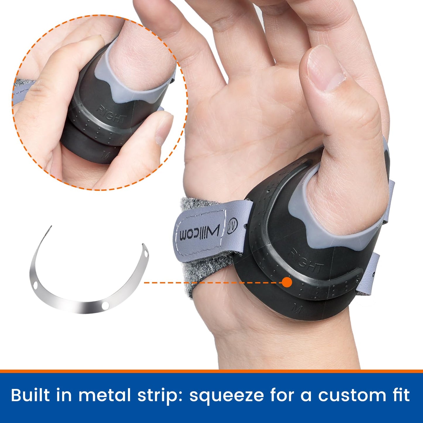 Willcom CMC Joint Thumb Stabilizer Brace for Osteoarthritis, Arthritis Pain Injury Relief Support, Spica Splint for Women and Men (Left Hand, Medium,7 3/4″- 8 7/8″)