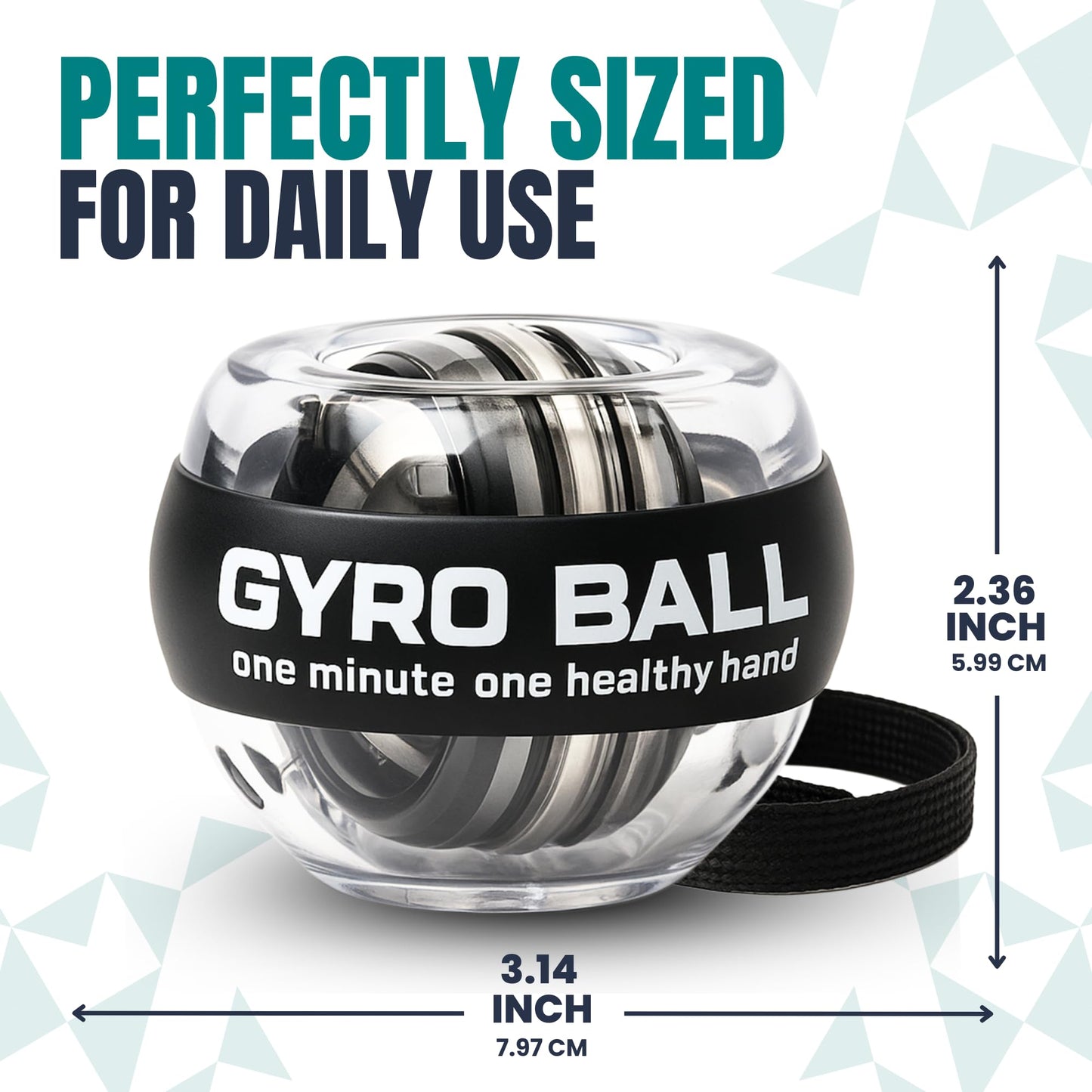 Nexfit Torque Ball Hand Exerciser - Wrist Power Gyro Ball & Forearm Exerciser – Premium Wrist Strengthener for Fitness, Rehab, Stress Relief & Dexterity Training – Portable, Gift-Ready for Adults (Black)