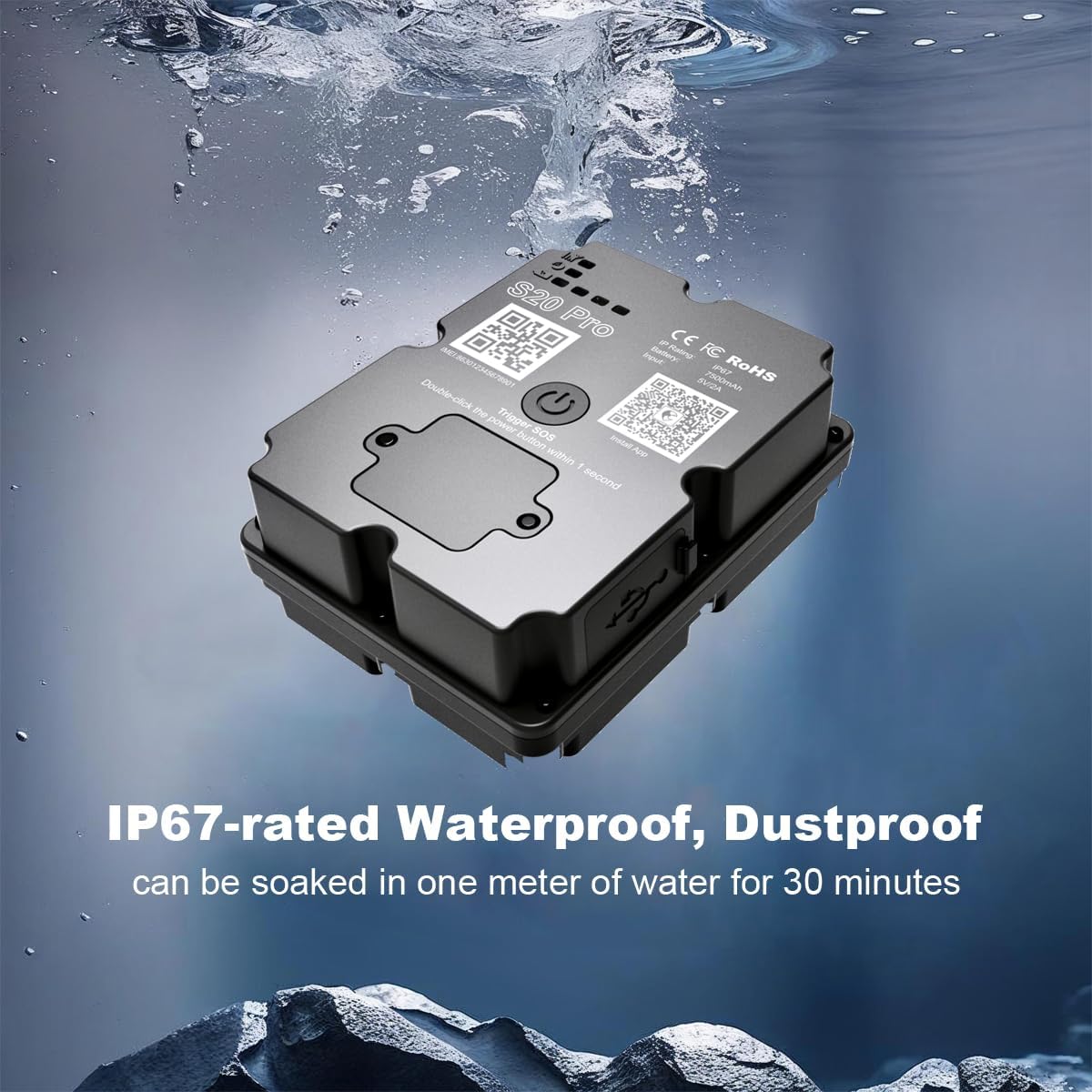 wanwaytech 7 Magnetic,IP67 4G GPS Tracker for Vehichles, up to Months Long Battery Life, Real Time Tracking, Unlimited