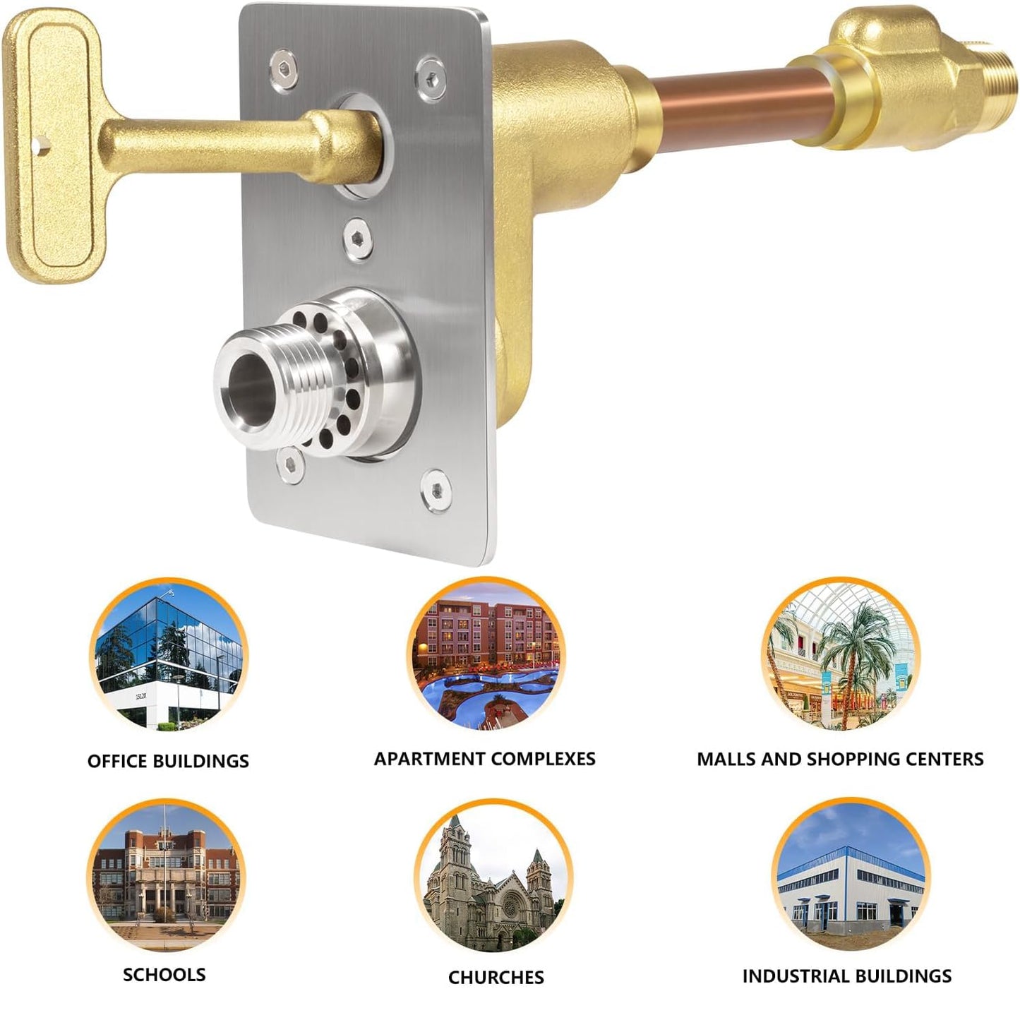 Z1321-CXL-6 Z1321-CXL Exposed Wall Hydrant Lead-Free 6'', 3/4“MPT, Auto Draining, Non-Freeze, Anti-Siphon, for Commercial Applications, Office Buildings, Malls, Schools
