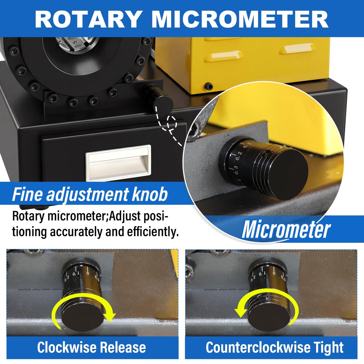 LABFENG Electric 110V Portable Hose Crimper with 8 Dies - Hydraulic Crimping Machine for 1/4" to 1" Hose Diameter, Compatible with Hydraulics, Automotive AC Lines, Agricultural & Excavator Equipment