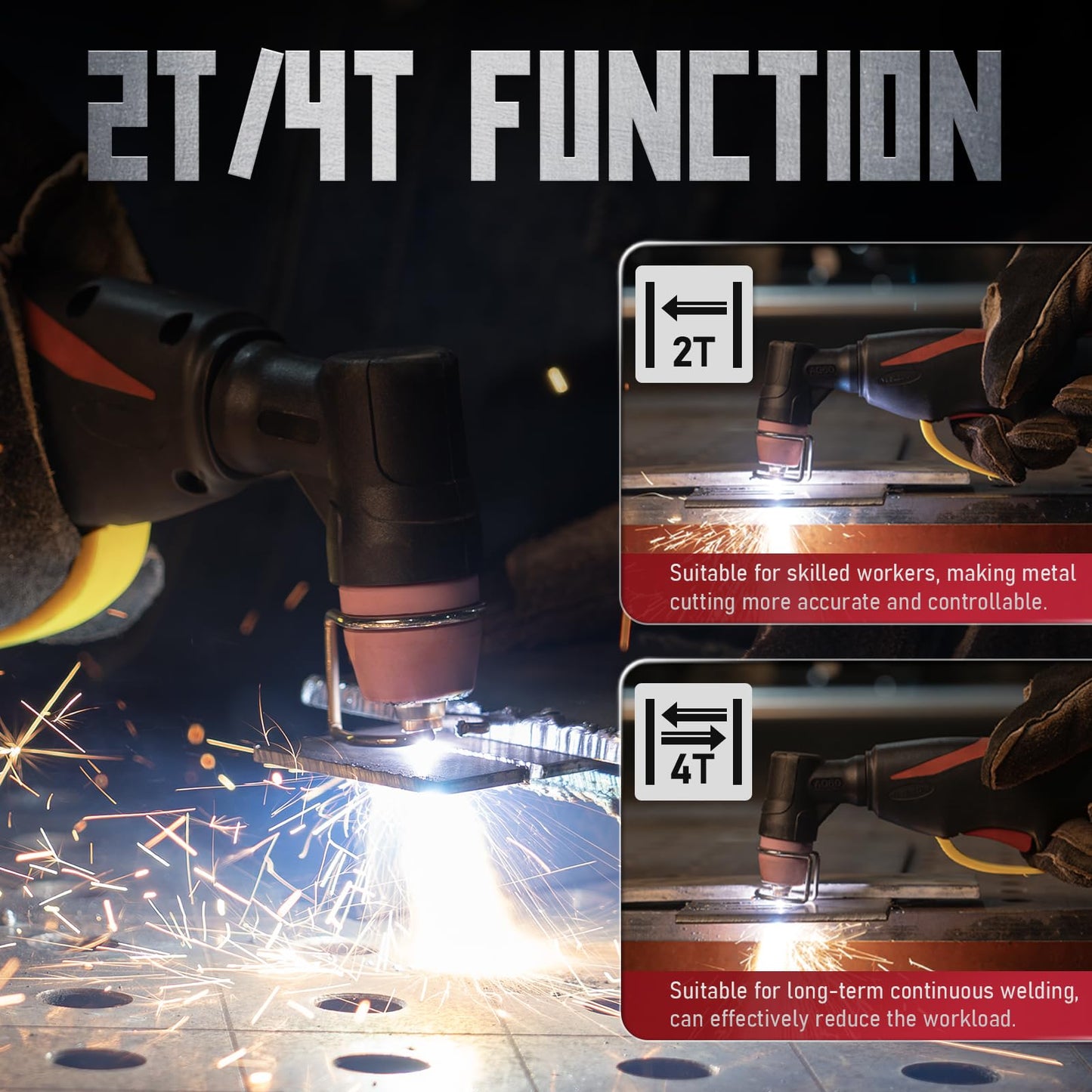 YESWELDER CUT-55DS Plasma Cutter, 55Amp Non-Touch Pilot Arc Air Power, Large Digital Display 110/220V Dual Voltage IGBT Inverter Plasma Cutting Machine with ETL Approved