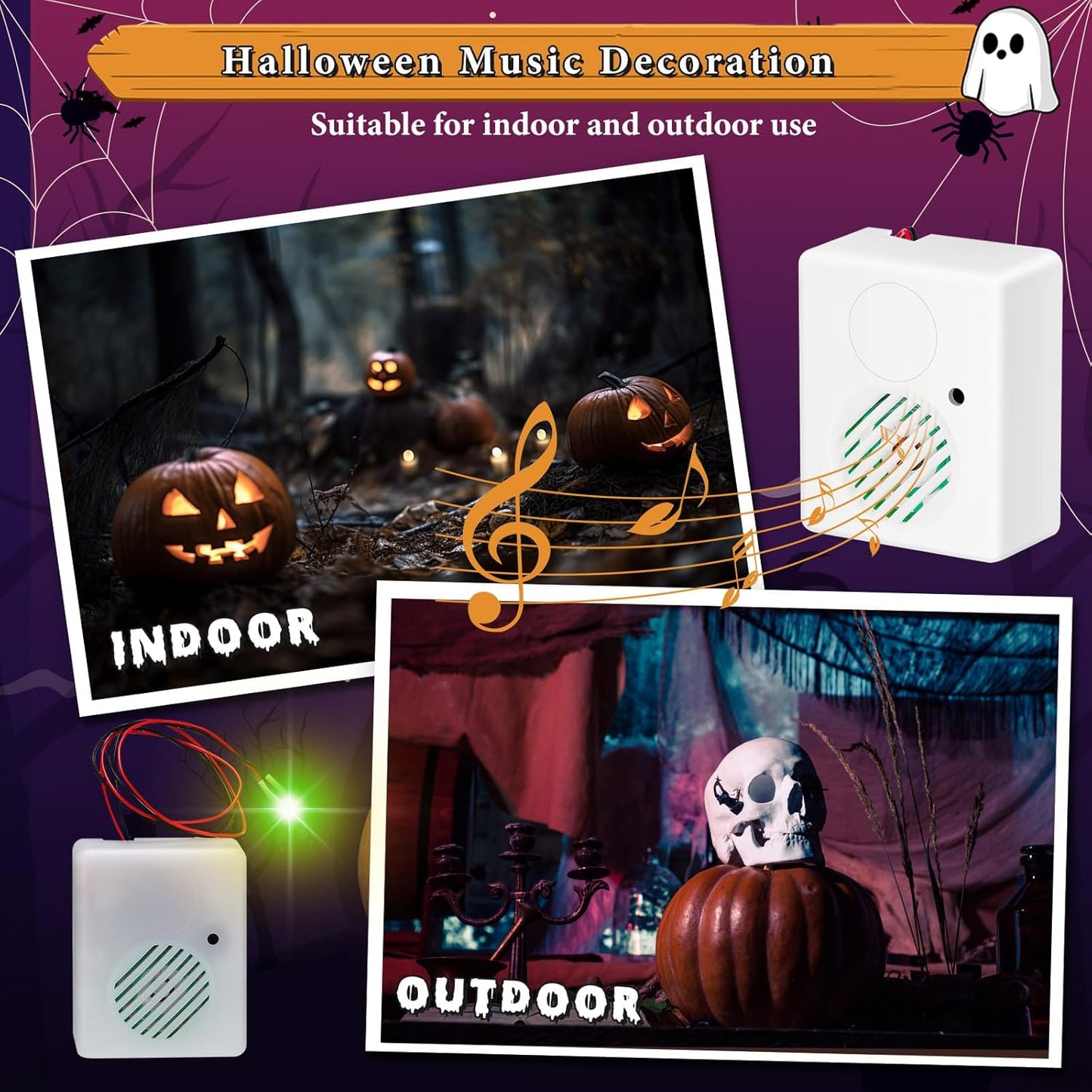 Seenelling (2 Halloween Sound Sensor, Horror Tricky Scary Sound Speaker Machine Screaming Speaker for Halloween Indoor