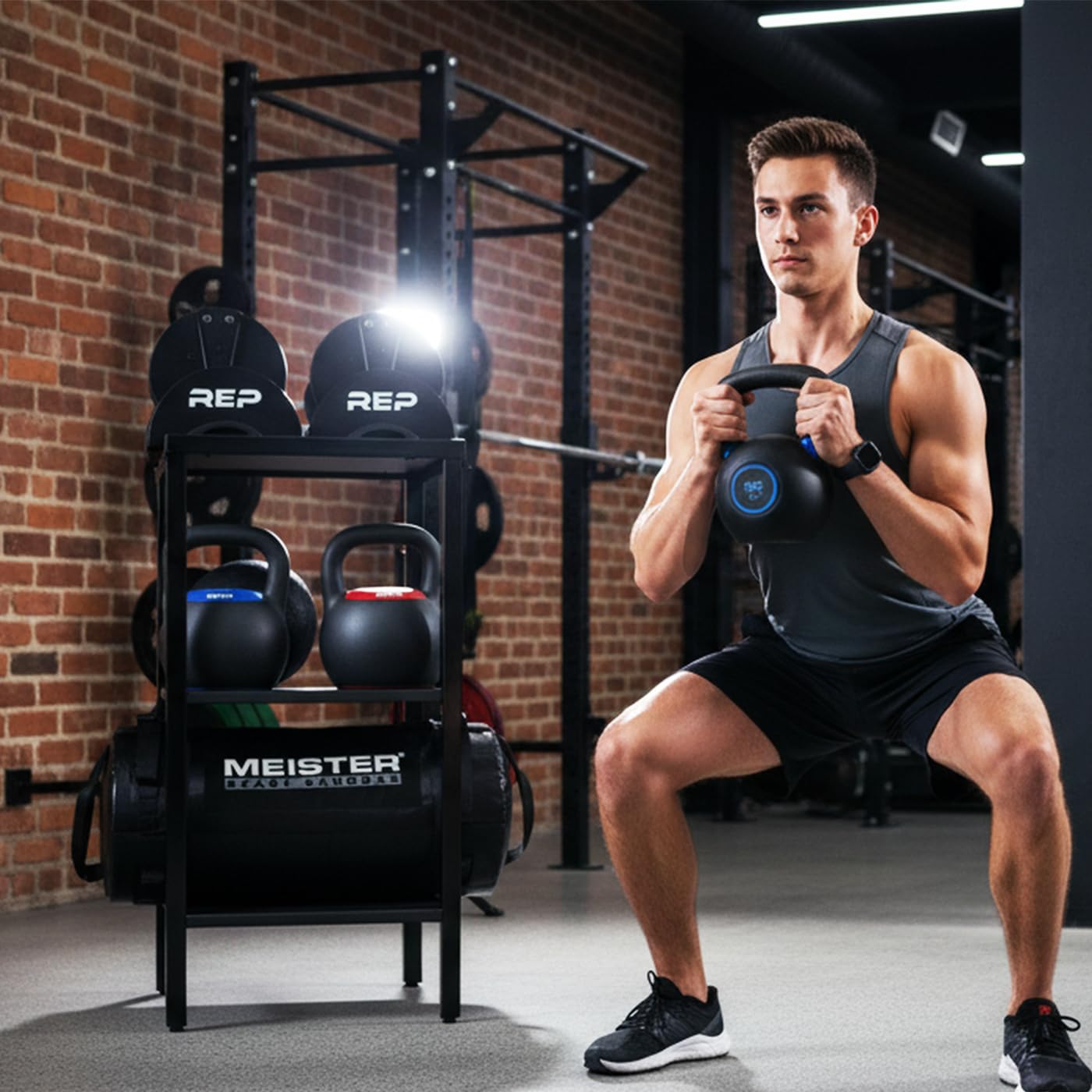OGODU Heavy Duty Stationary Dumbbell Stand – 600-800 lbs Capacity, 2-Tier/3-Tier Extra Large Storage Rack, Fits Most Adjustable Dumbbells and Kettlebells, Anti-Tip Safety Base, Non-Slip Floor Pads, Heavy Duty Construction for Home Gym, Garage, Commercial