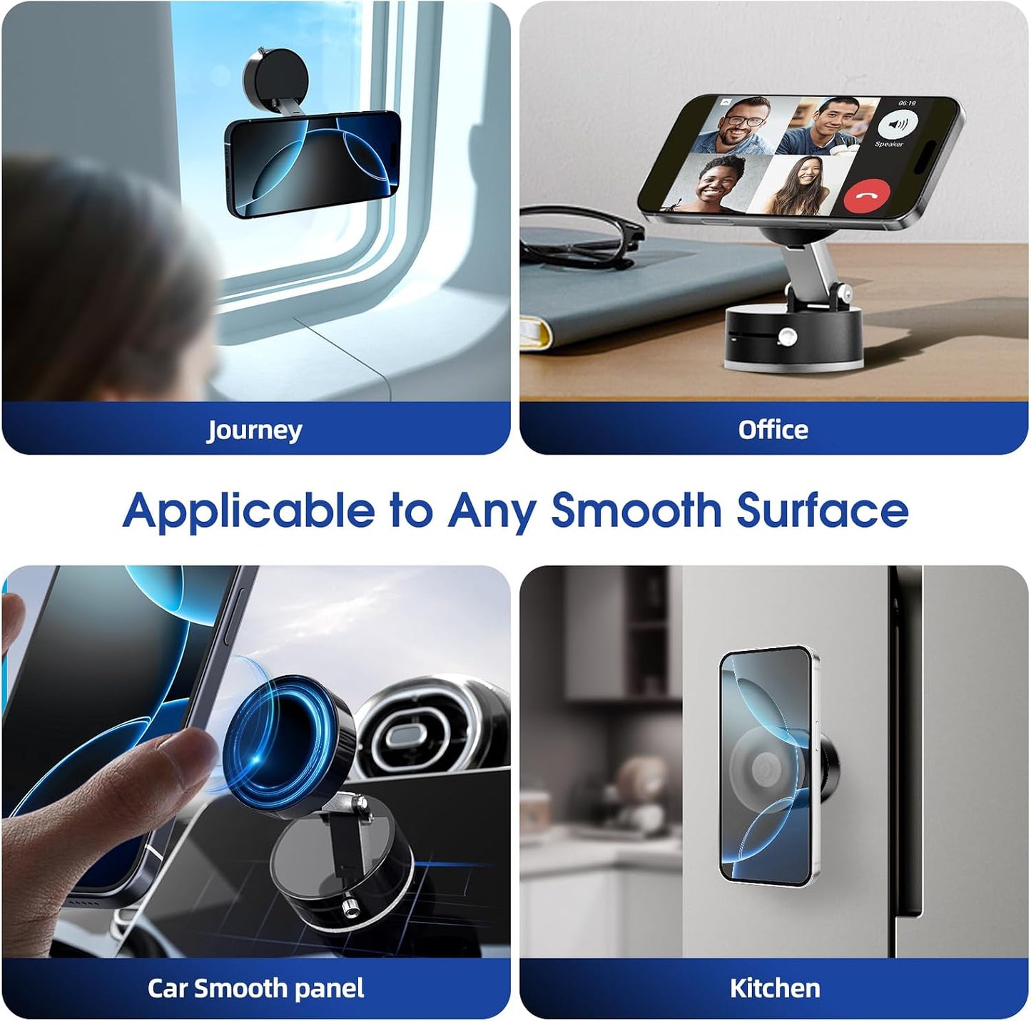Ankndo Vacuum Suction Phone Holder-Vacuum Magnetic Phone Mount Suction Cup Car Phone Holder Suction Phone mount Use on